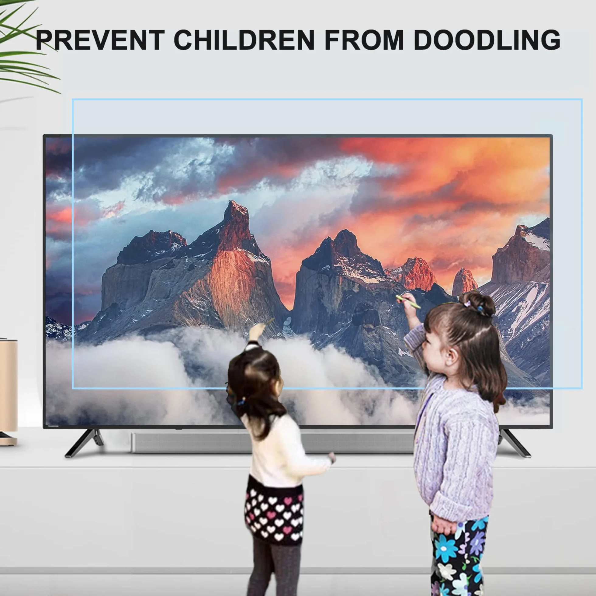 Film De Protection D'écran TV Anti-Lumière Bleue De 32 à 75 Pouces, Réduit Les Reflets/Anti-UV/Anti-Rayures, Surface Mate Anti-Poussière Digitales, Soulage La Fatigue Oculaire / 55in1211x682mm