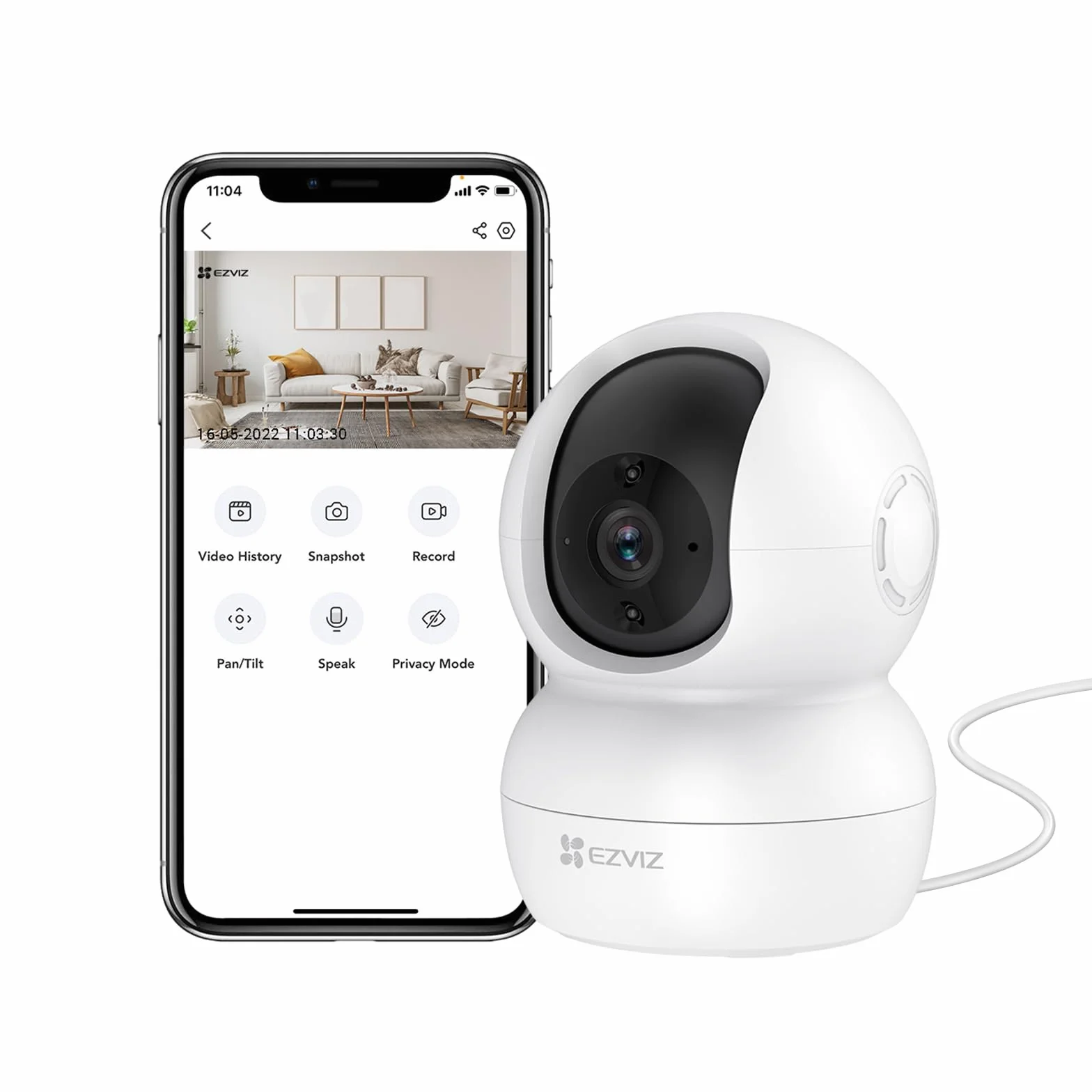 EZVIZ Caméra Surveillance WiFi Intérieure 360°, FHD 1080P, Camera WiFi 2.4Ghz, Vision Nocturne, Détection de Mouvement Suivi Intelligent, Audio Bidirectionnel, Compatible avec Alexa pour Bébé/Animaux