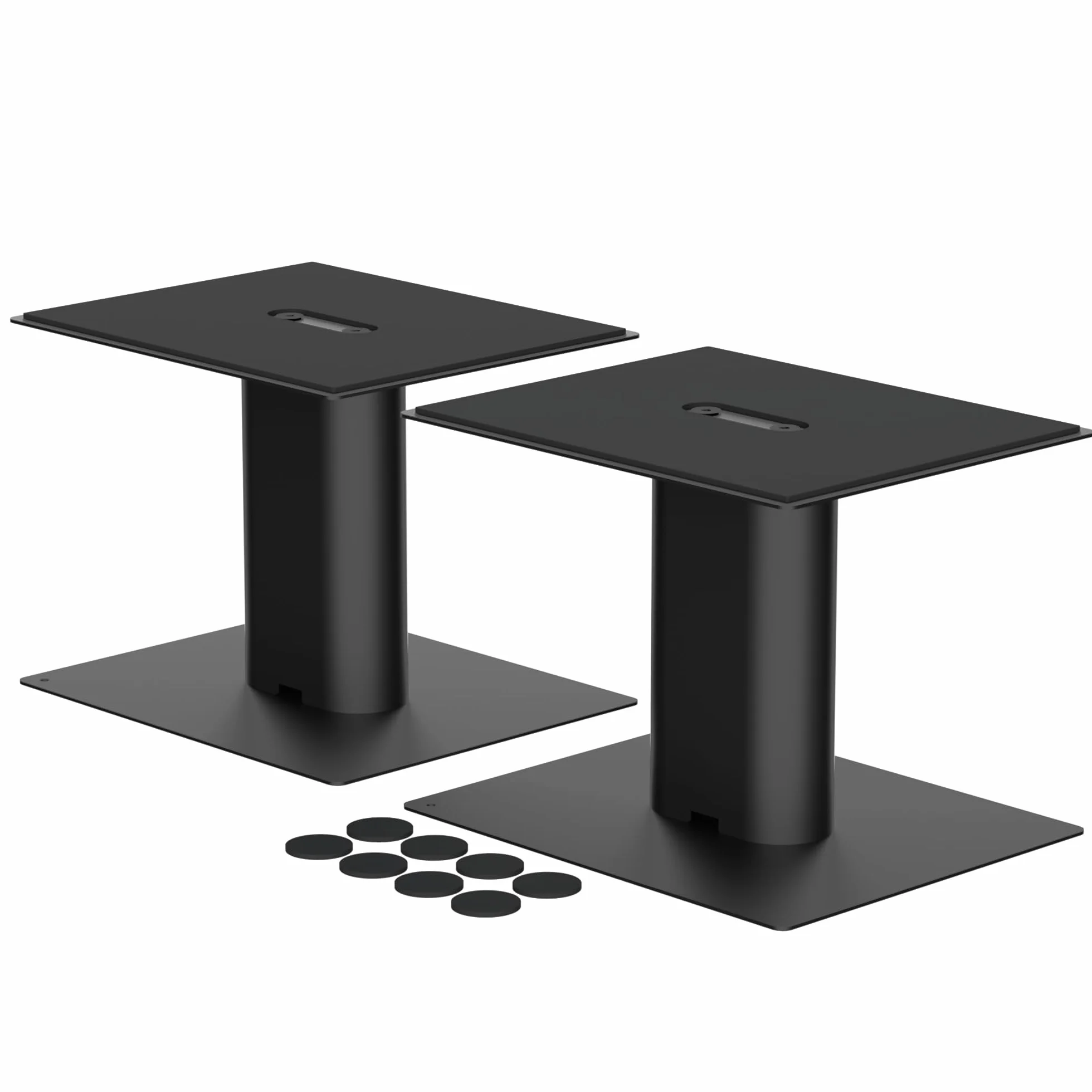 suptek Support d'Enceinte de Bureau avec Plateau 16,5 x 20 cm, Universel Supports de Haut-parleurs Idéal pour Home Cinéma et Bureau,Hauteur 157 mm Charge Max 20 kg, Lot de 2, Noir SDM003MB