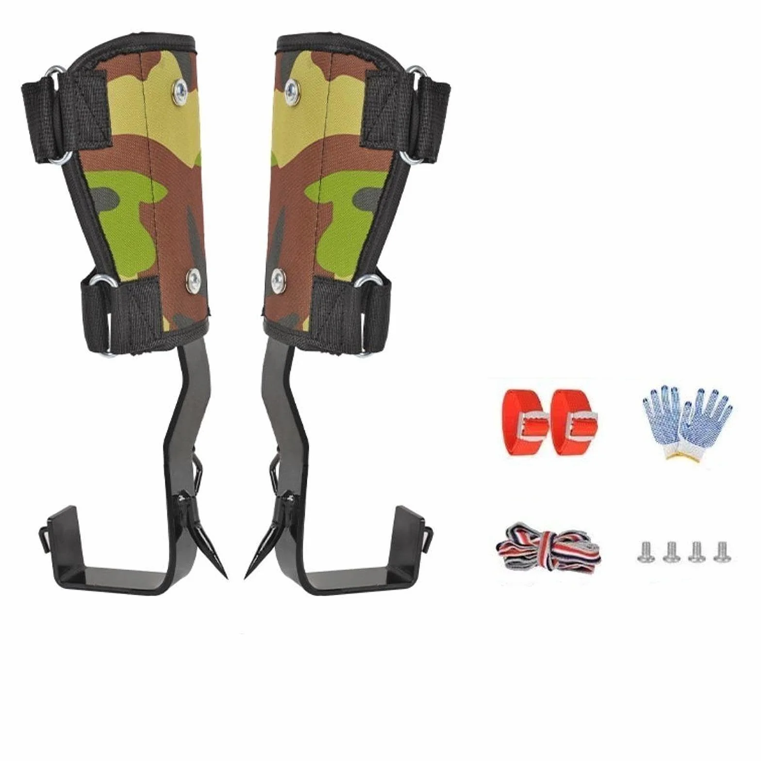 Pointes d'escalade d'arbre Crampons d'Arboriste Griffes d'Élagage en Acier Robuste avec Sangles Réglables