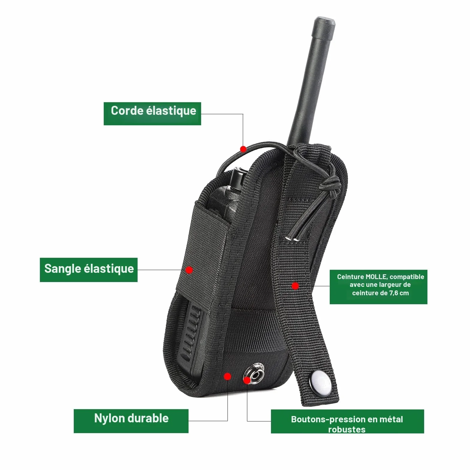 Kyrio Molle Pochette de ceinture pour radio portable ou talkie-walkie