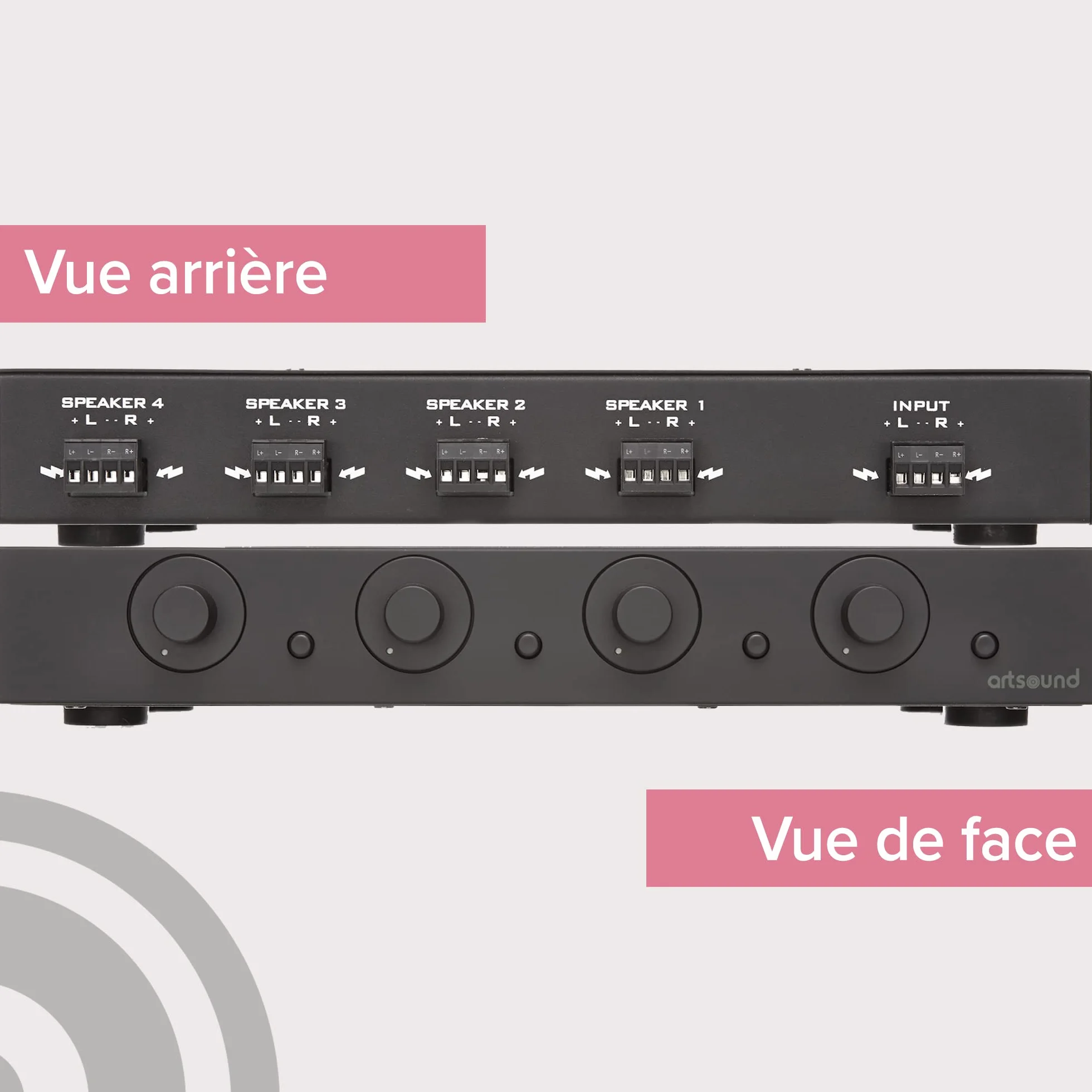 ArtSound SVC4.2 Distributeur audio 4 canaux noir 2x80W entrée multi-room