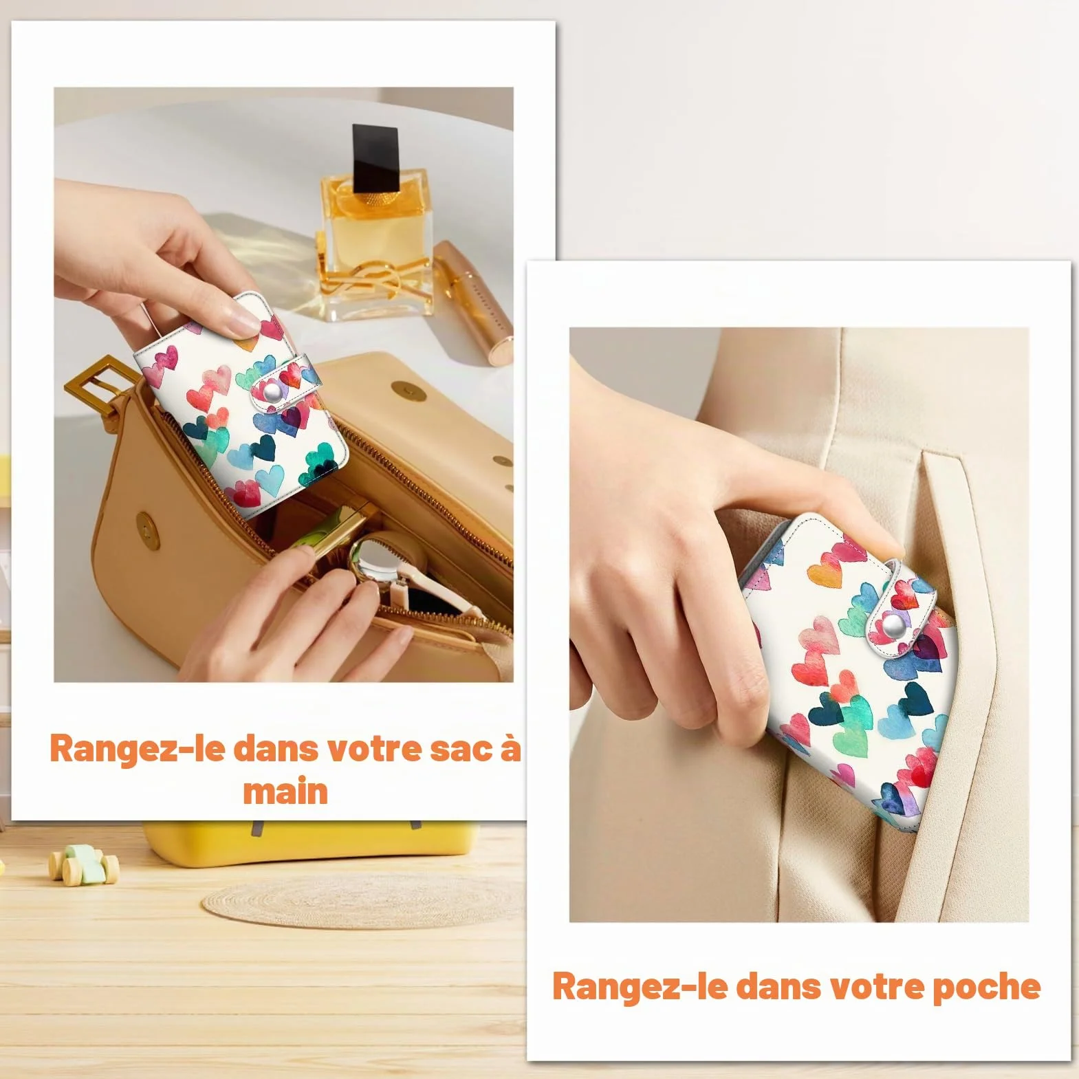 FINTIE Mini Album Photos pour Photo 2 x 3 Pouces (5.4 x 8.6 cm), 52 Photo, Album Photo pour Fujifilm Instax Mini Se/12/11/40/99/7+/LiPlay, Polaroid Hi-Print etc, Coeurs Pluie