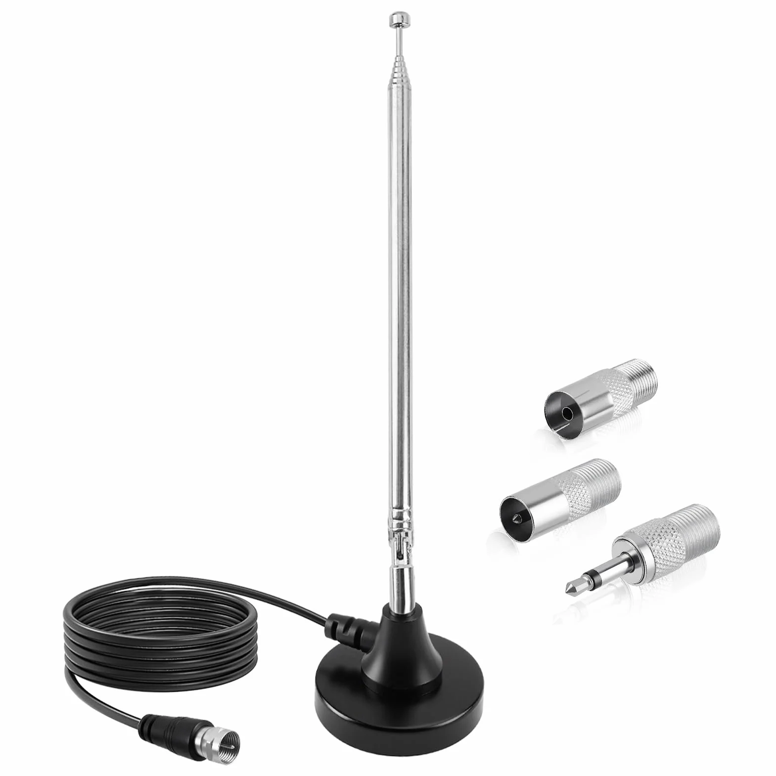 Antenne Radio FM Dab Intérieure 79CM avec Base Magnétique et Câble 3M, Réception Numérique HD pour Récepteur Stéréo, Home Cinéma, Tuner HiFi, TV, Audio Vidéo
