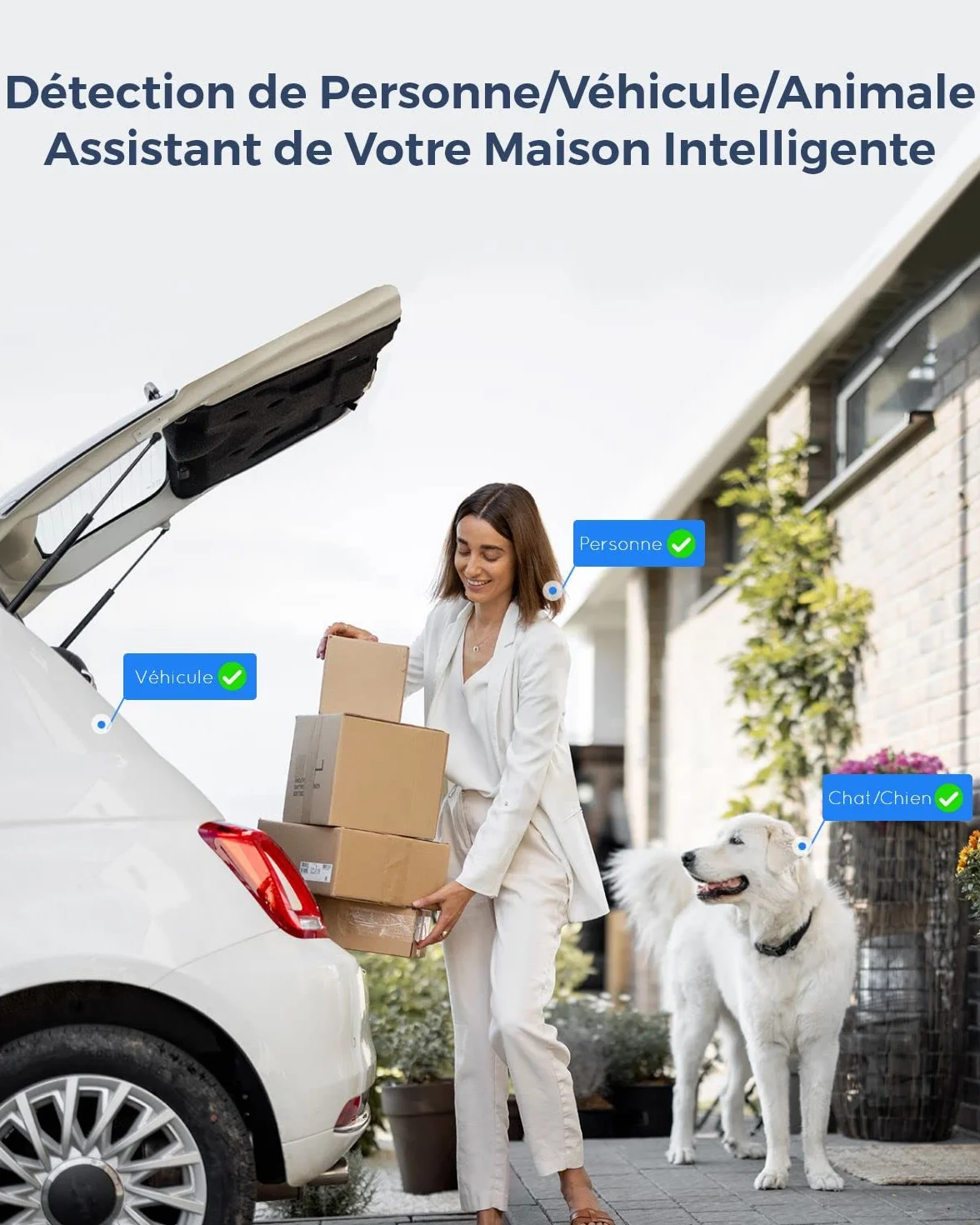Reolink 4K Caméra de Surveillance Extérieure PoE avec Zoom Optique 5X, Vision Nocturne en Couleur, Audio Bidirectionnel, Détection de Personne/Véhicule, Alerte de Mouvement, Time-Lapse, RLC-811A