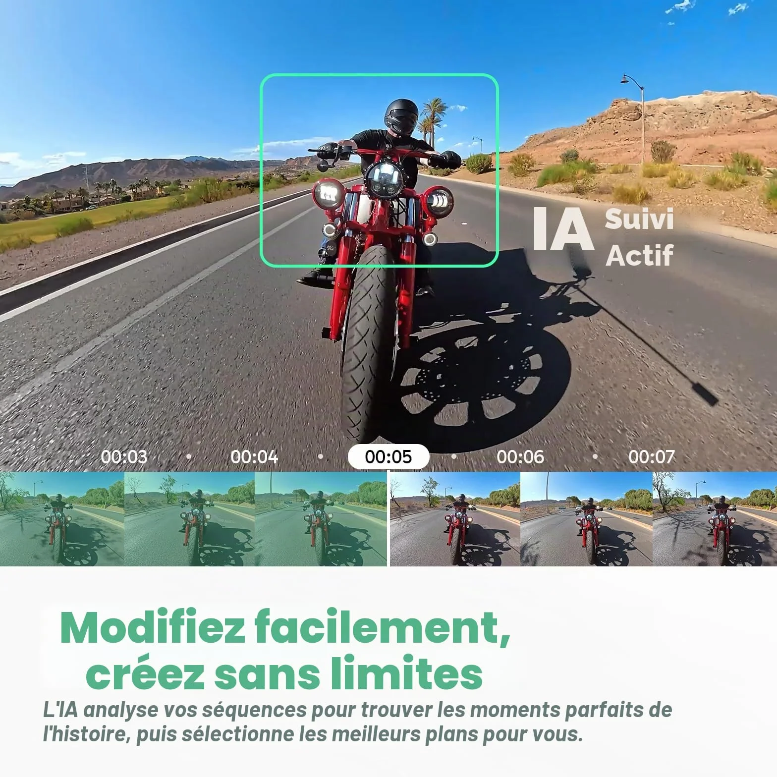 AKASO 360 Kit Moto pour Caméra d'action, Camera Sport à 360° avec Carte Mémoire 128 Go, 5.7K 360 Vidéo, 72MP Photo, SuperSmooth, 2.29" Écran Tactile, Effet Selfie Stick Invisible, Horizon 360° Lock