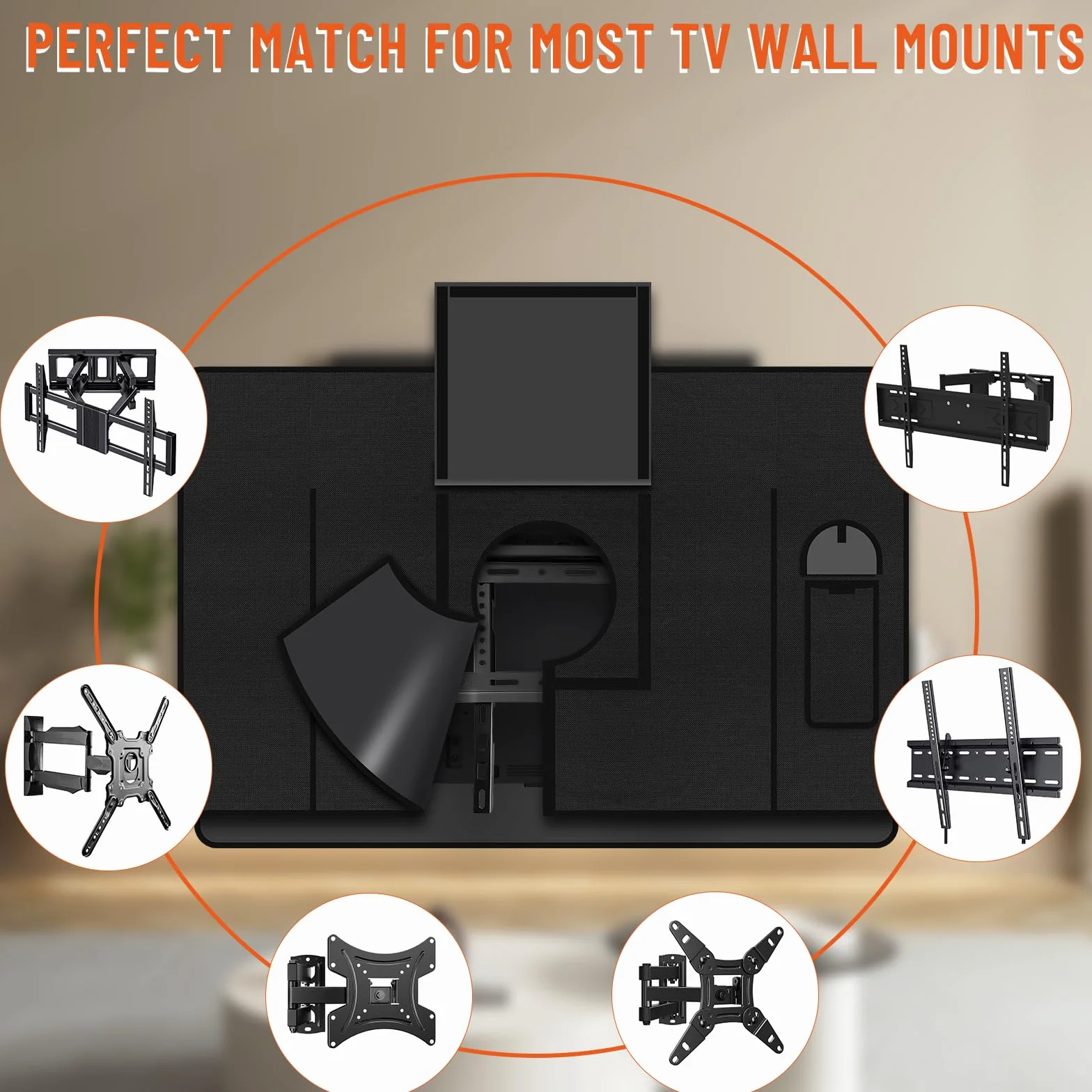 Housse de Protection pour TV d'Extérieur 40-43 Pouces, Tissu Oxford 600D, Étanche, Anti-Poussière