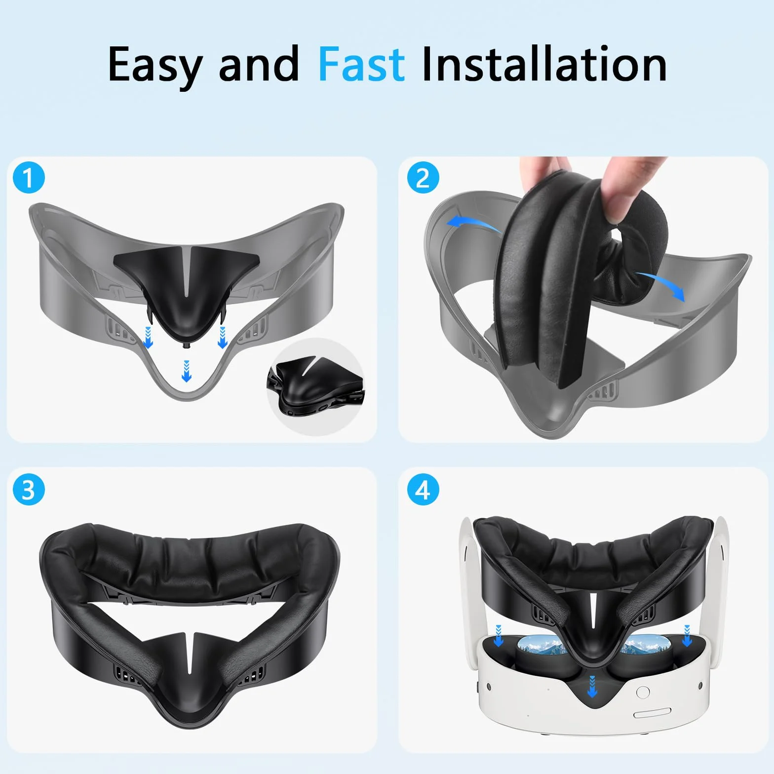 VR Face Cover Pad pour Meta/Oculus Quest 3S