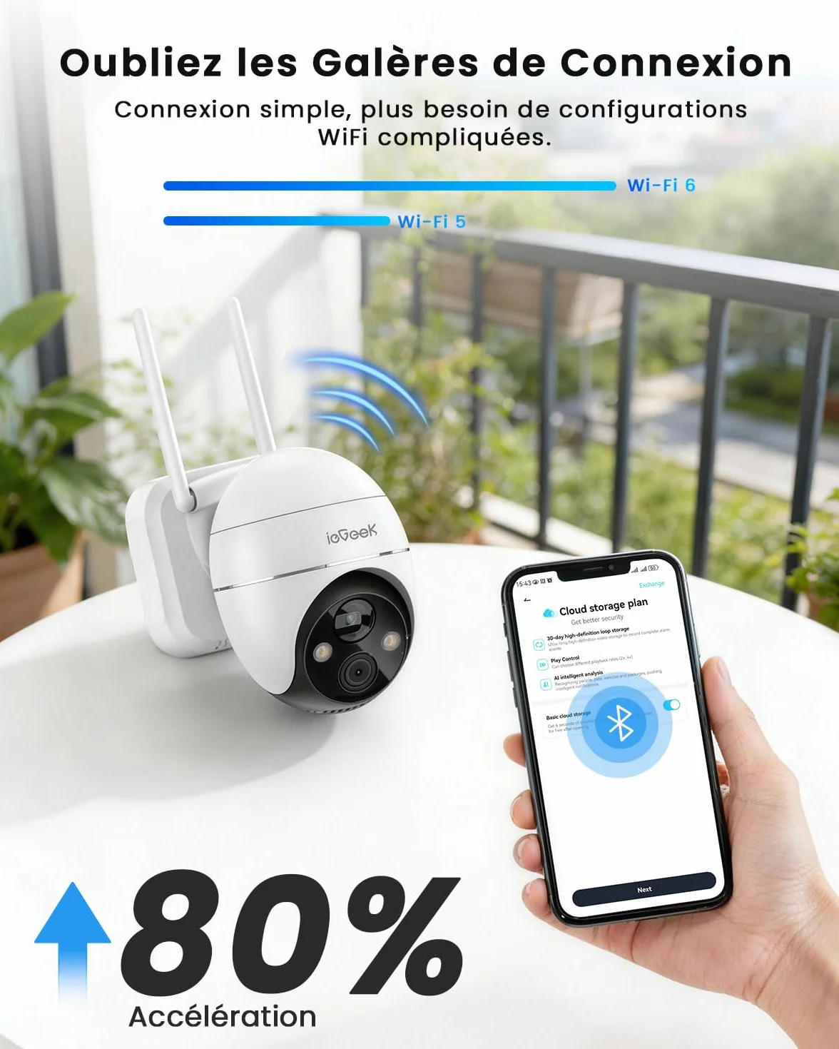 ieGeek 3K 5MP Camera Surveillance WiFi Exterieure sans Fil Solaire - 360° PTZ Camera Solaire PIR Détection Humaine, Vision Nocturne Couleur, Audio Bidirectionnel, Sirène Alarme/Alexa/IP65