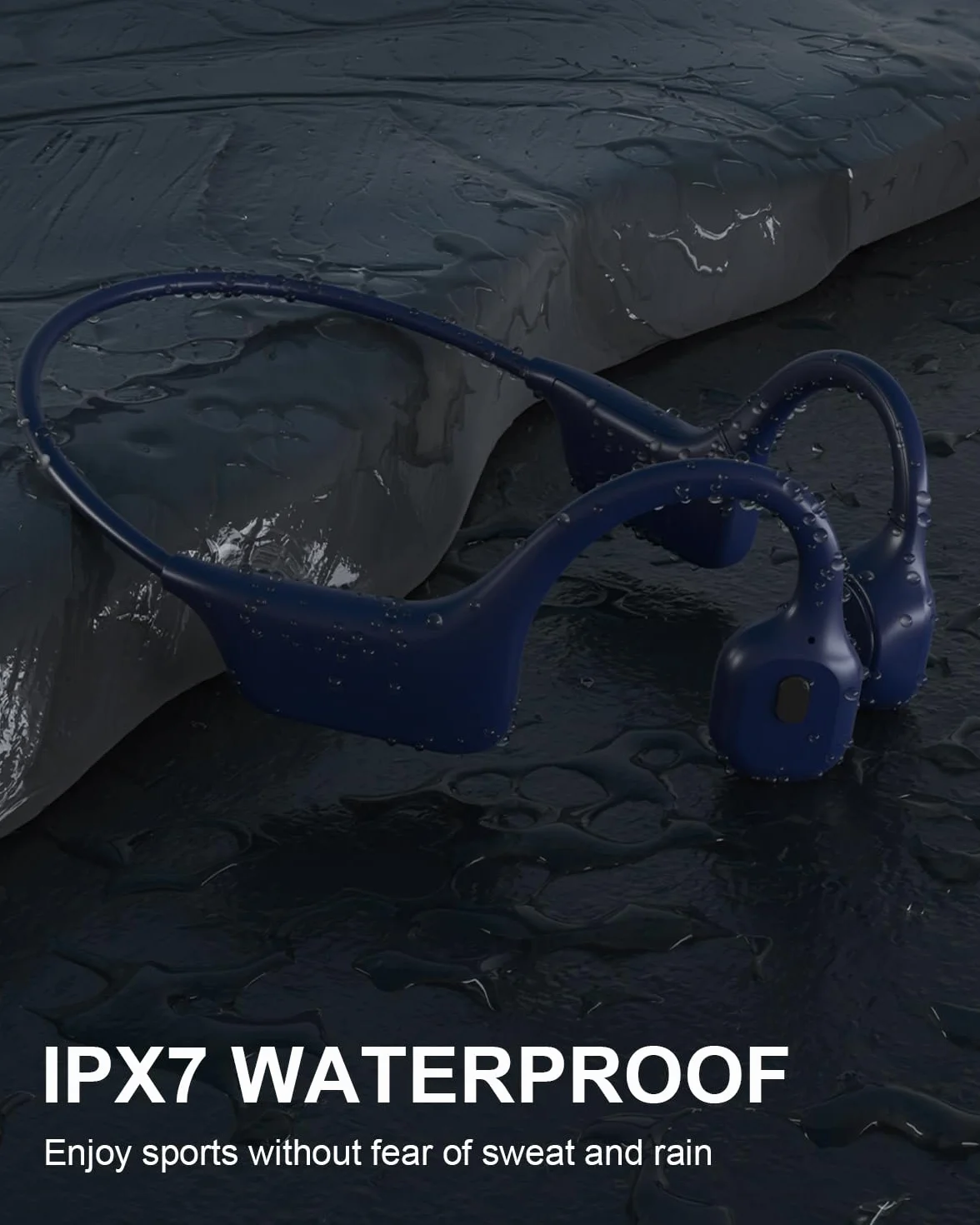 SANOTO Casque Conduction Osseuse Open Ear Bluetooth sans Fil Sport IPX7 Waterproof and Sweatproof Écouteur Osseux Adapté à la Course à Pied Cyclisme Fitness Bureau