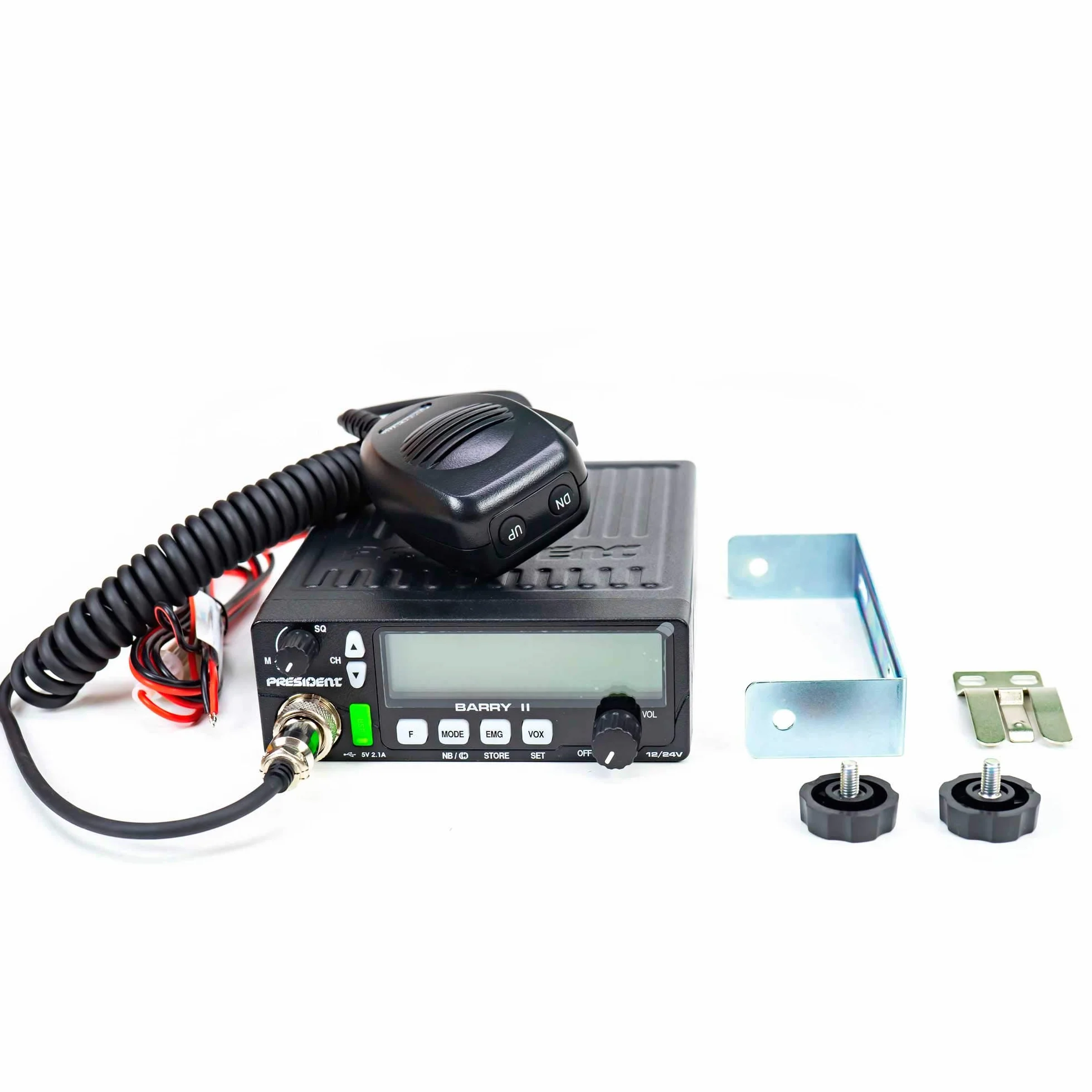Radio CB President Barry II ASC AM/FM, Roger Beep, NB, ANL, Port USB, 12V / 24V