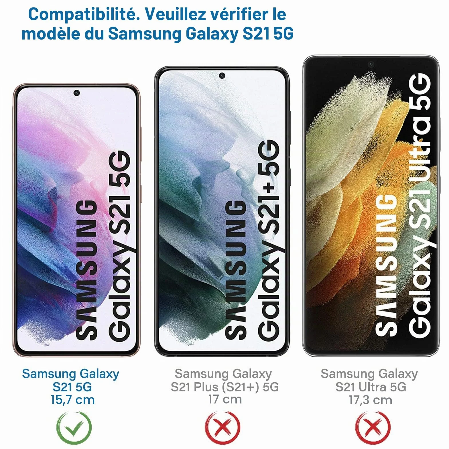 NEW'C Lot de 2, Verre Trempé pour Samsung Galaxy S21 5G (6.2), Film Protection écran -sans Bulles d'air -Ultra Résistant (0,26mm HD Ultra Transparent) Dureté 9H Glass