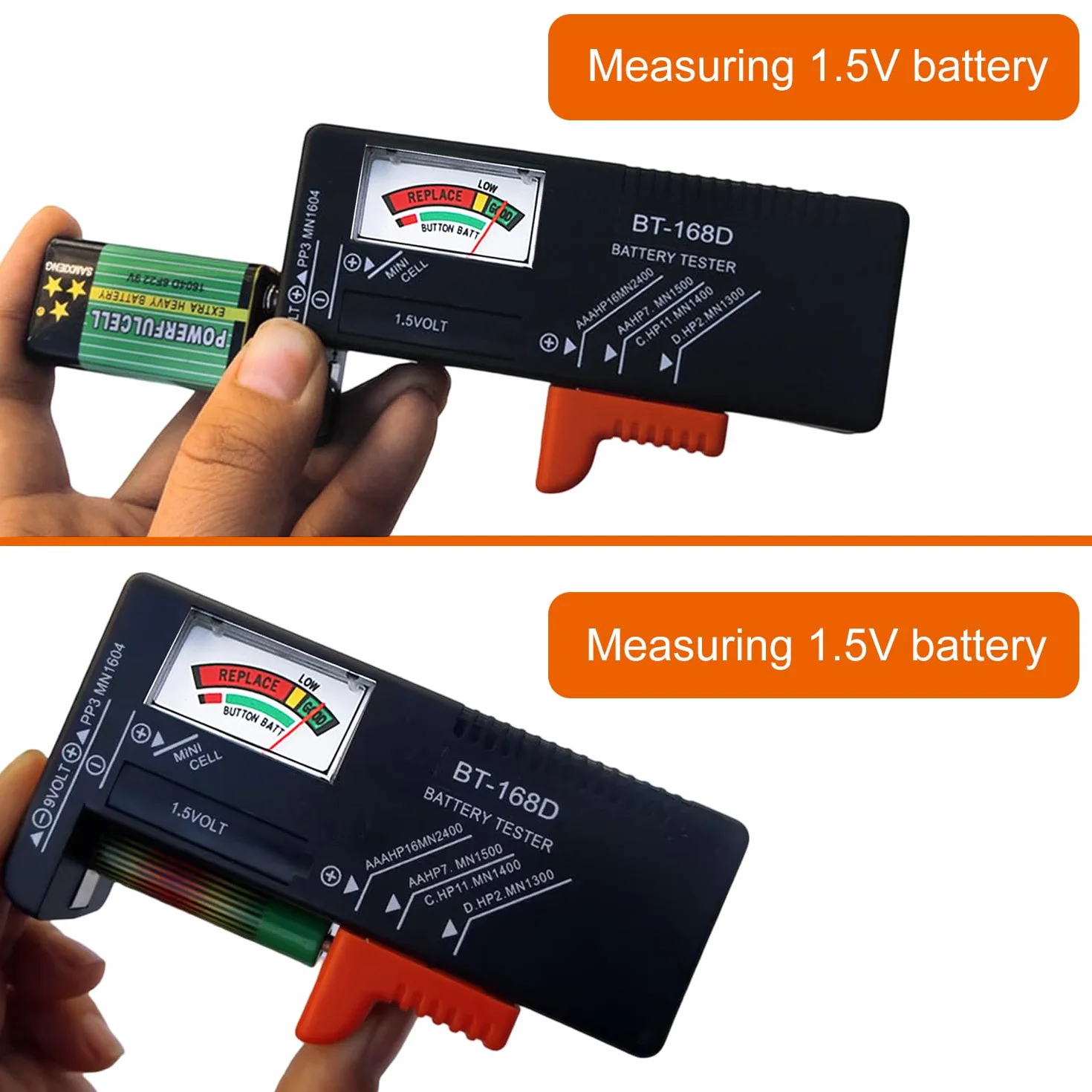 Testeur de Piles Universel Numérique pour AA AAA C D 9V 1.5V