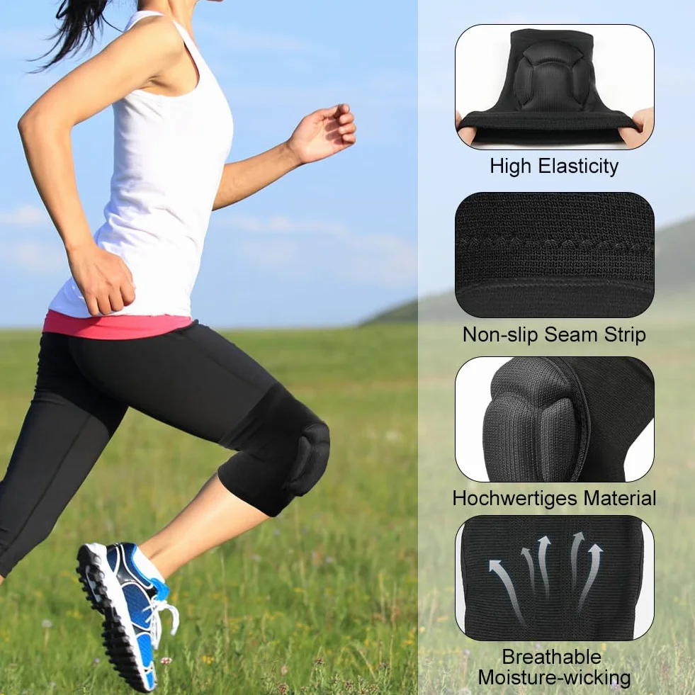 flintronic Genouillères de Protection 20 MM Épais Éponge Antidérapant pour Danse Volleyball Yoga Football Course
