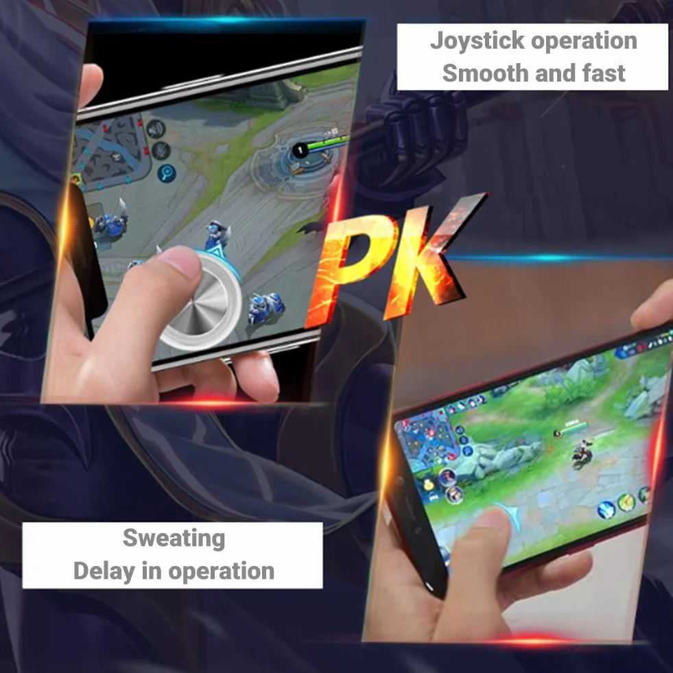 Mini Joystick Telephone Contrôleur Mobile 360 degrés pour Android iOS Smartphone Tablette avec Ecran Tactile Noir