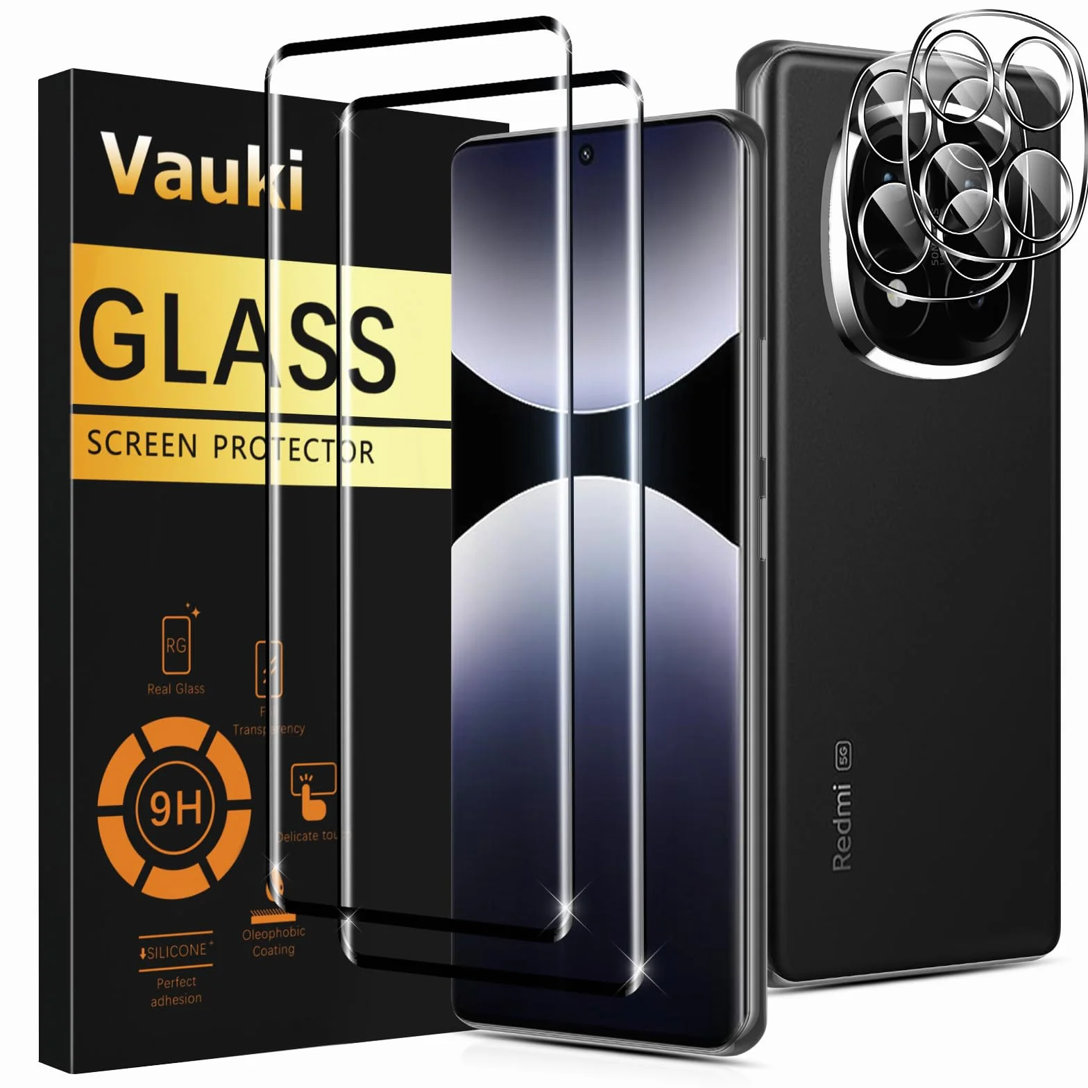 Verre Trempé Vauki pour Xiaomi Redmi Note 14 Pro 5G/Poco X7 5G Protection Écran 9H Anti-Rayures HD Transparent