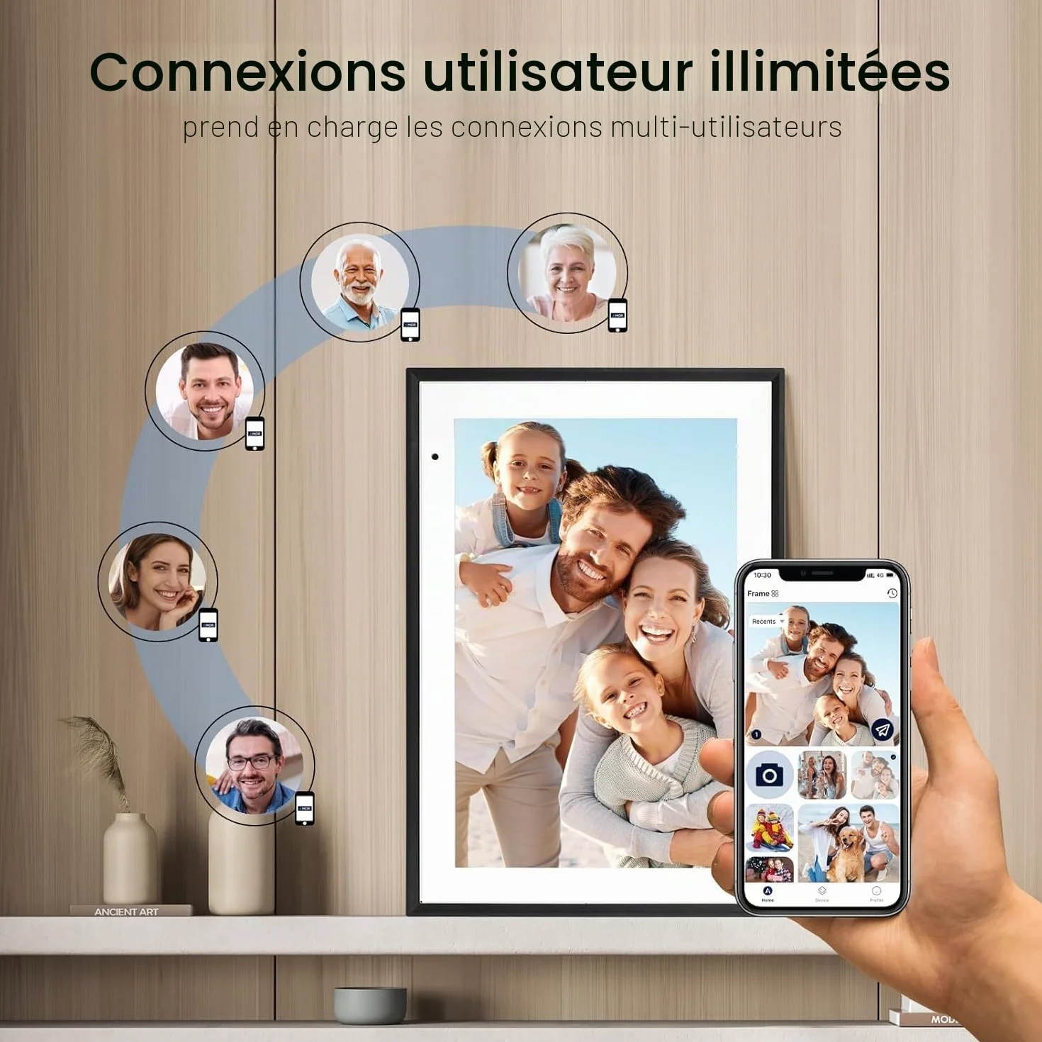 Humblestead Cadre Photo Numérique WiFi 10,1 Pouces écran Tactile Intelligent 1280x800 IPS Noir