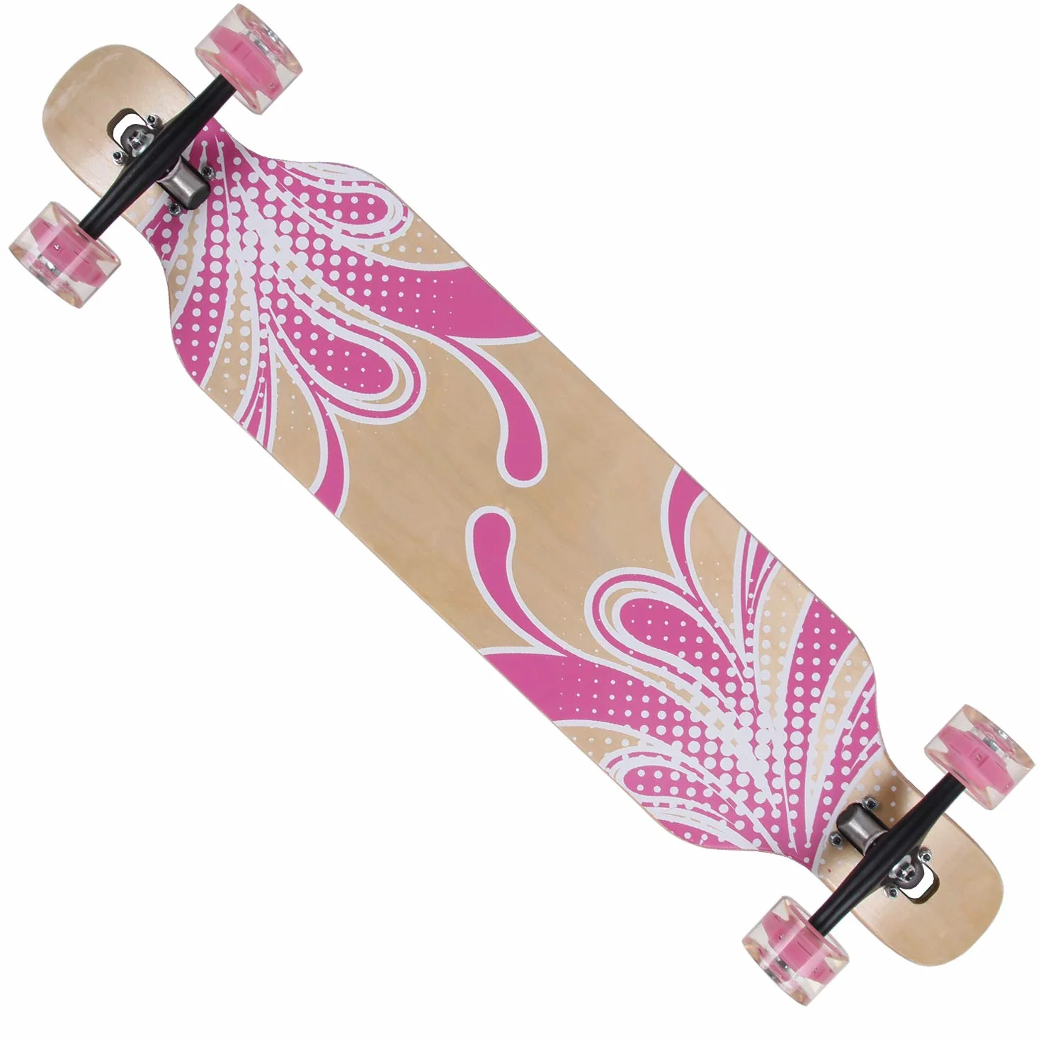 FunTomia Longboard Drop Through Cruiser Skateboard complet avec roulement à billes Mach1 High Speed T-Tool