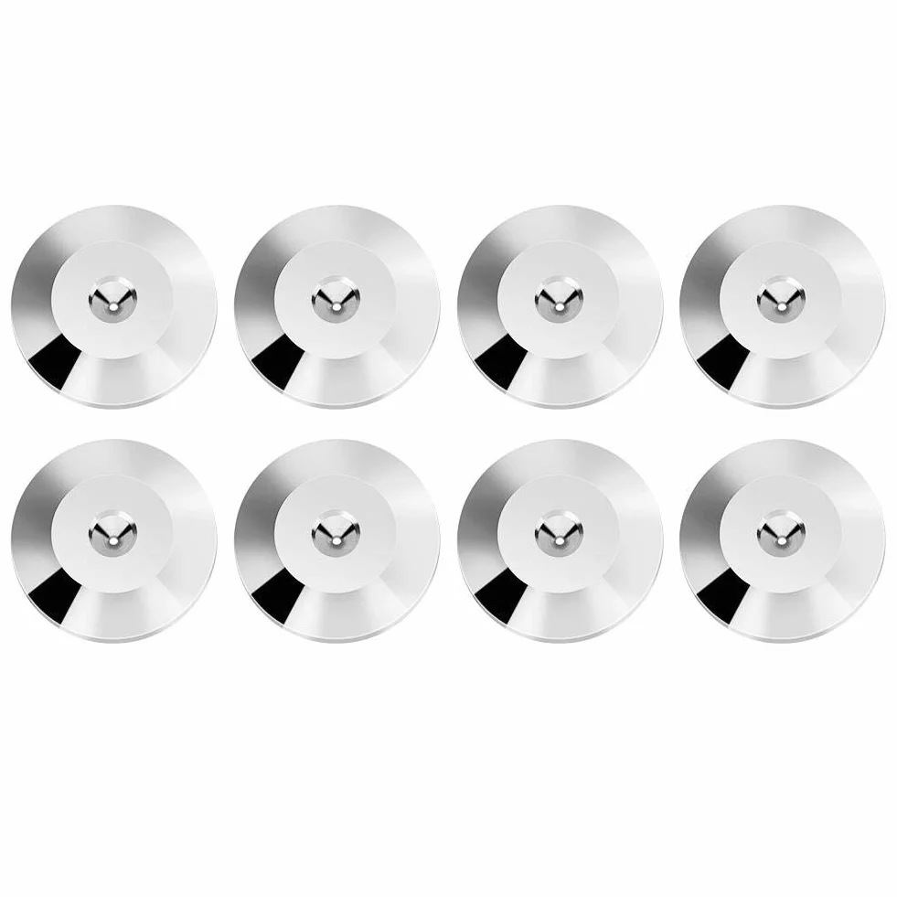 Shock Base Pad de Haut-Parleur, 8PCS Pointes de Haut-parleurs Spikes, HiFi Haut-Parleur Amplificateur Audio CD Isolation Pied Cône Pieds Antichoc Base Pad pour Amplificateur, CD(Argent)