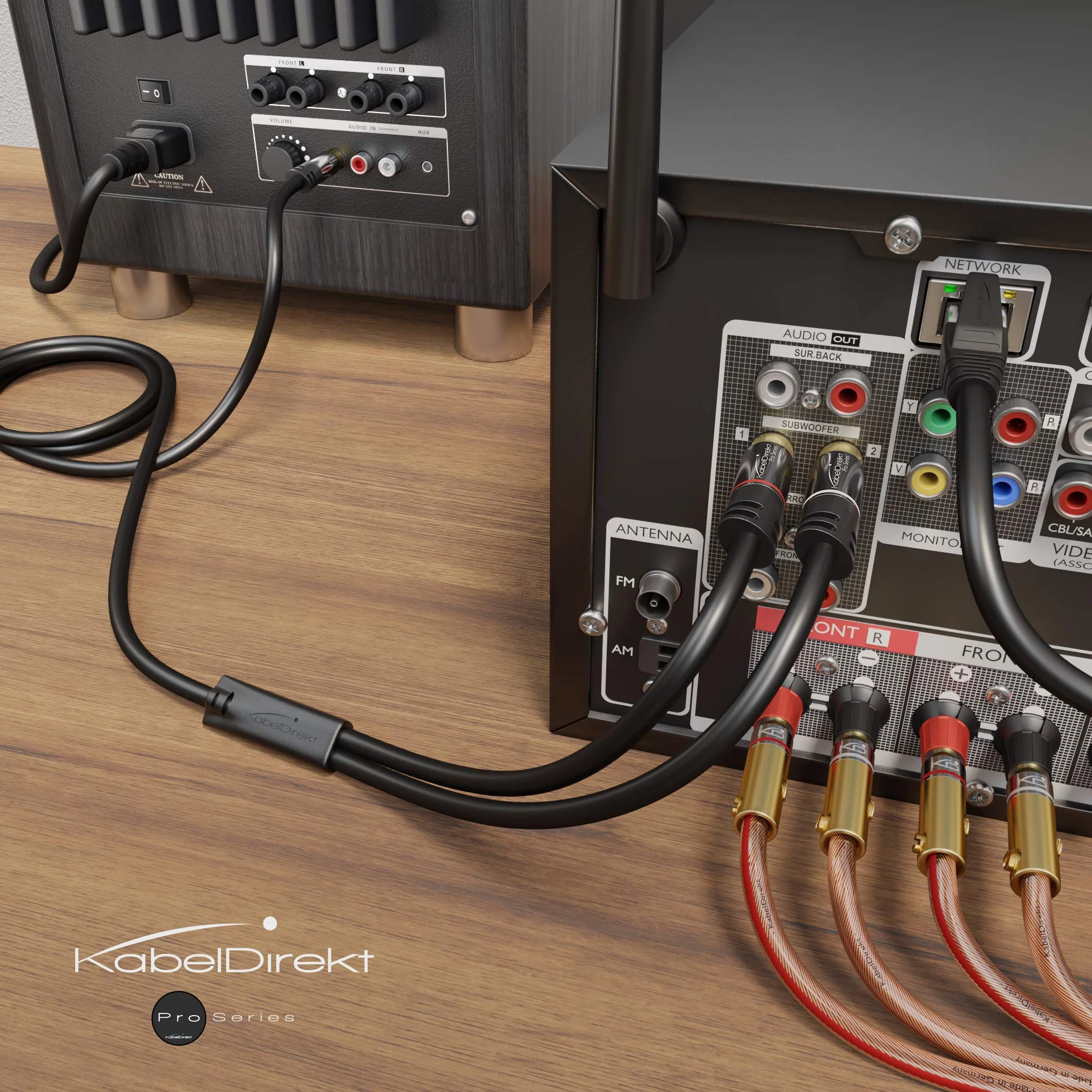 KabelDirekt - Câble Y Cinch 5m (1 x Fiche RCA Mâle Vers 2 x Fiches RCA Mâle)