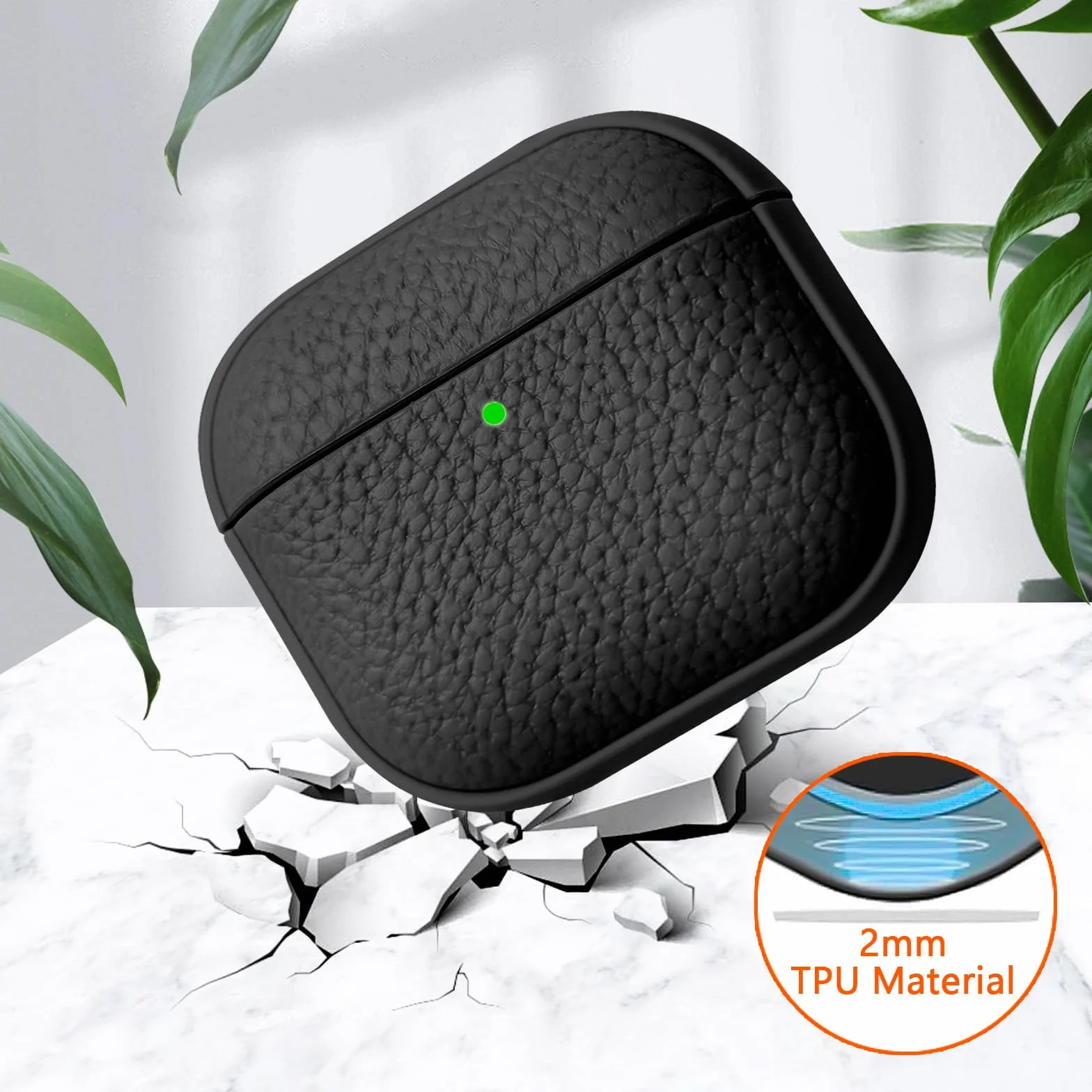 Coque AirPods 4 avec Dragonne, Protection Étui AirPods 4th Generation, Recharge sans Fil Noir