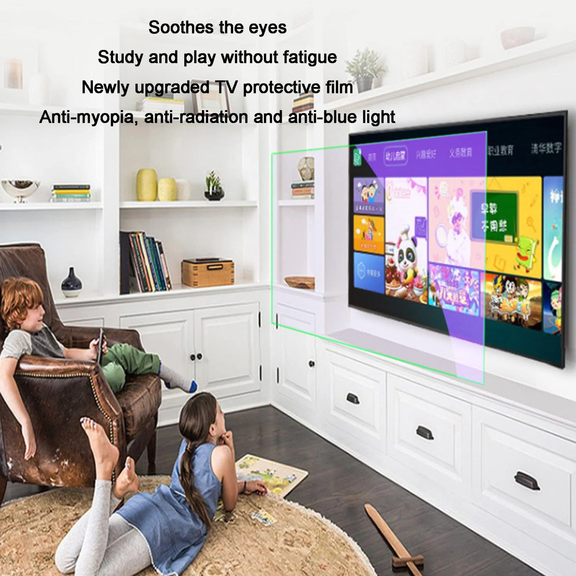 Protecteur d'écran TV Mat 42-65 Pouces Anti-reflet Anti-lumière Bleue Anti-Rayures pour LCD LED 4K OLED QLED HDTV