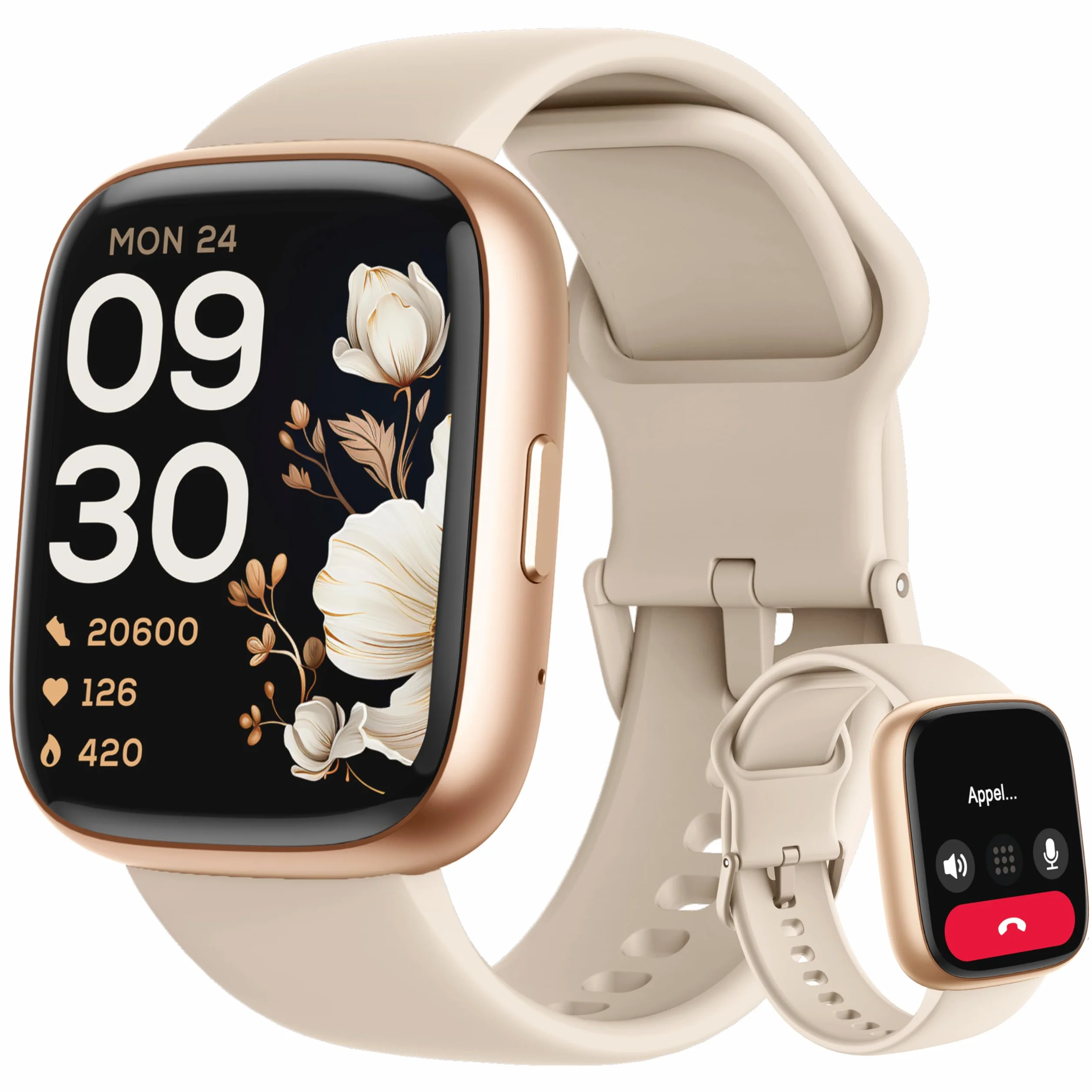 LODIMEKE Montre Connectée pour Samsung Apple Xiaomi, Appel Bluetooth, Montre Étanche Natation IP68, 1,83" Smartwatch Femme Homme, 100+ Sports, Fréquence Cardiaque, Pression, Sommeil, Fitness Tracker