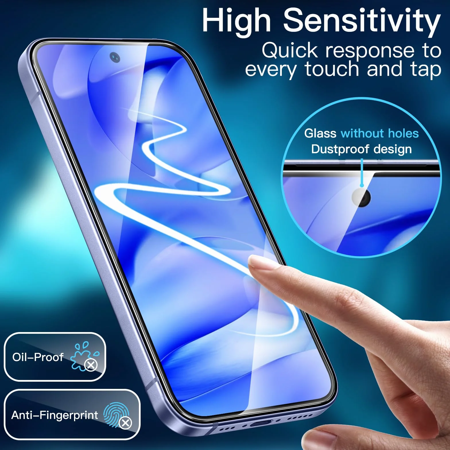 JETech Protection D'écran pour Google Pixel 9a 6,3 Pouces 2025, Film en Verre Trempé avec Outil d'Installation Facile, Compatible avec Les Empreintes Digitales, HD Clair, Lot de 3