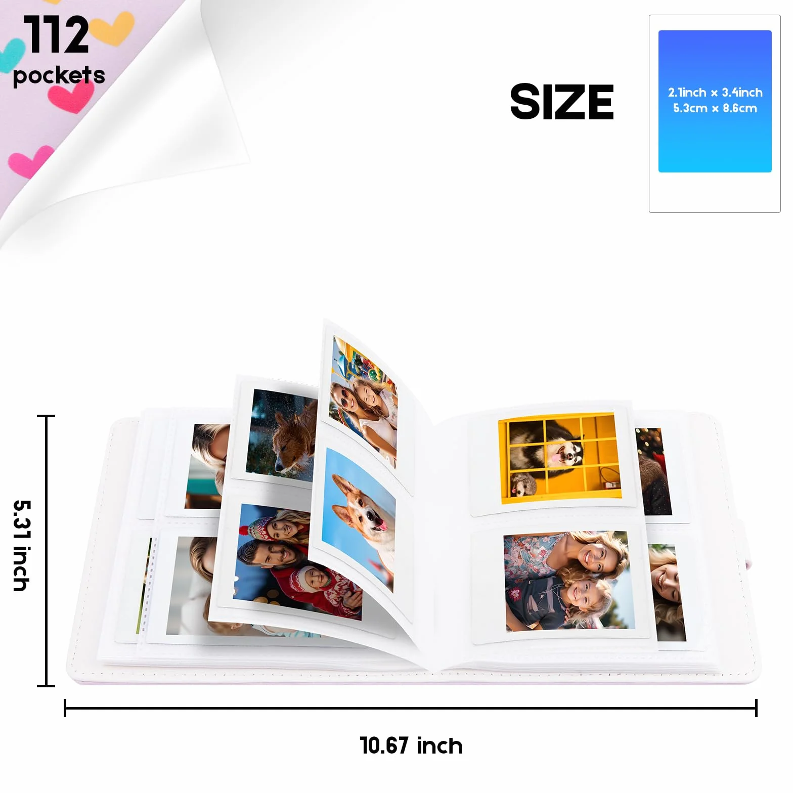 156 Album Photo pour Instax Mini Film(54 x 86 mm),2x3 inch livre d'images Compatible avec Polaroid Zink et HP Sprocket Instant Photo Paper,K-pop Photocards (Violet, 112 Pochettes)