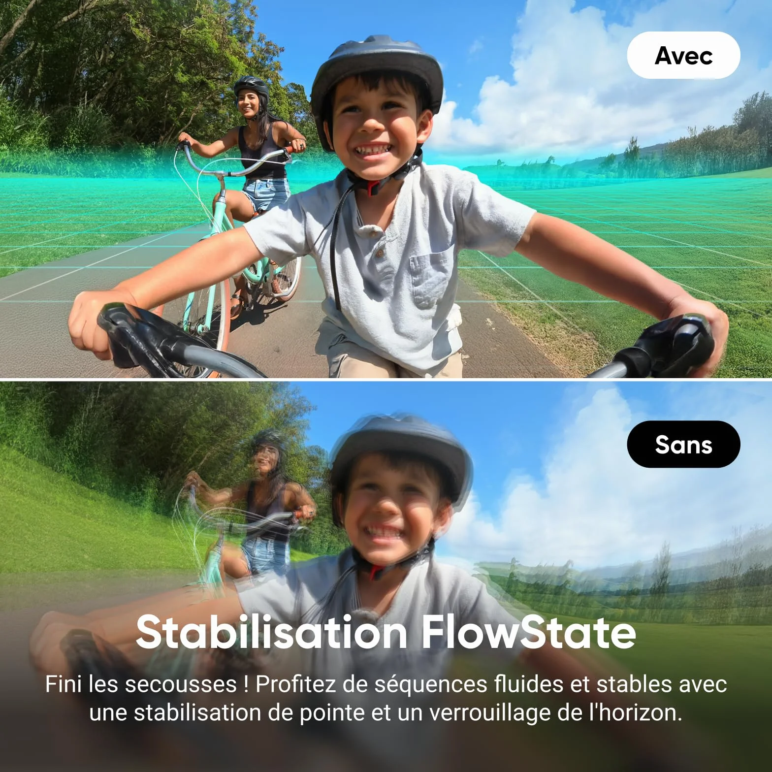 Insta360 GO 3S Blanc Arctique (128GB) Pack POV Moto- Petite caméra de vlog 4K, POV Mains Libres, Montage Partout, stabilisation, 140 Min d'autonomie, étanche à 10 m, édition IA, pour Voyage, vlog