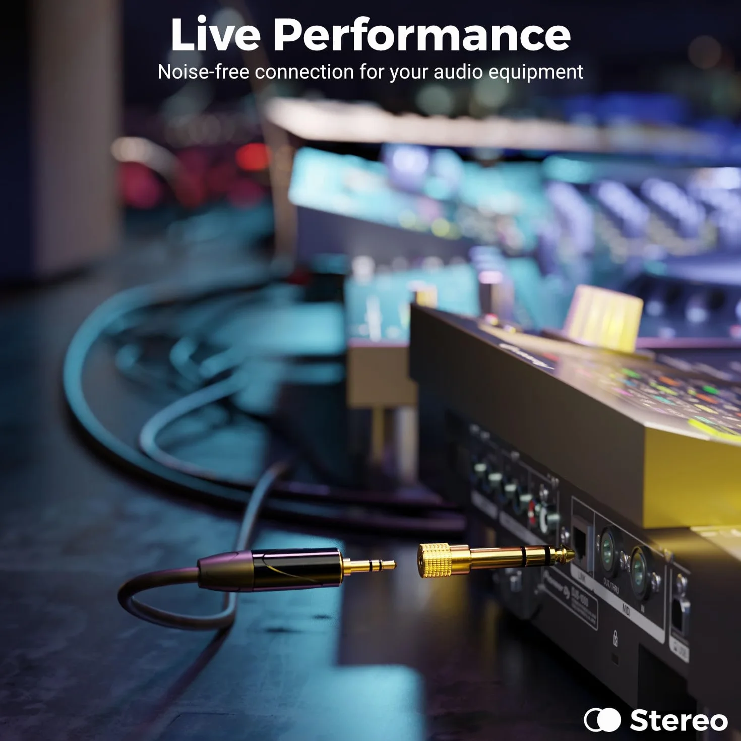 deleyCON Adaptateur Jack 6,35mm vers 3,5mm Coupleur Audio Stéréo