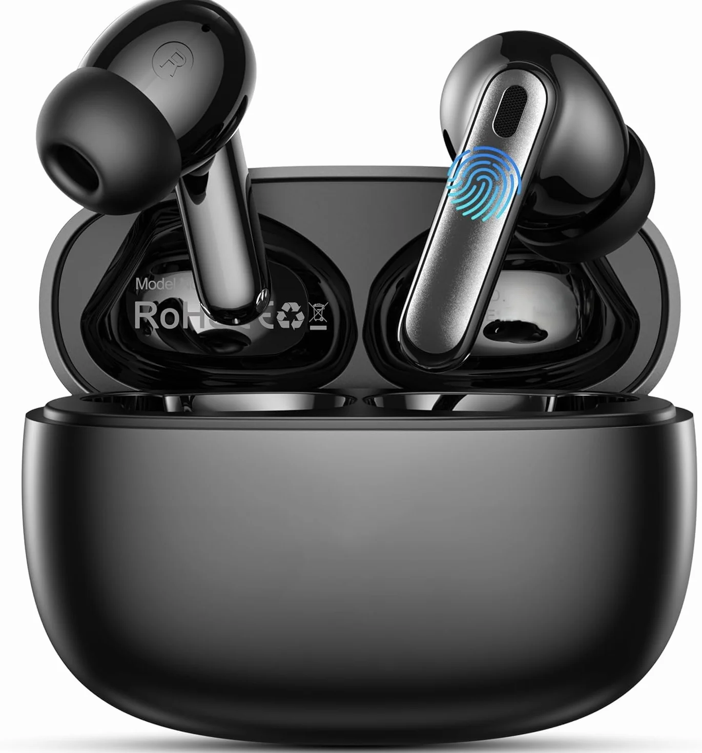 Écouteurs sans Fil Bluetooth 5.4 avec réduction de Bruit,3D Stéréo HiFi, Oreillette Bluetooth sans Fil, IPX7 Écouteurs Étanches Sportif (Noir)