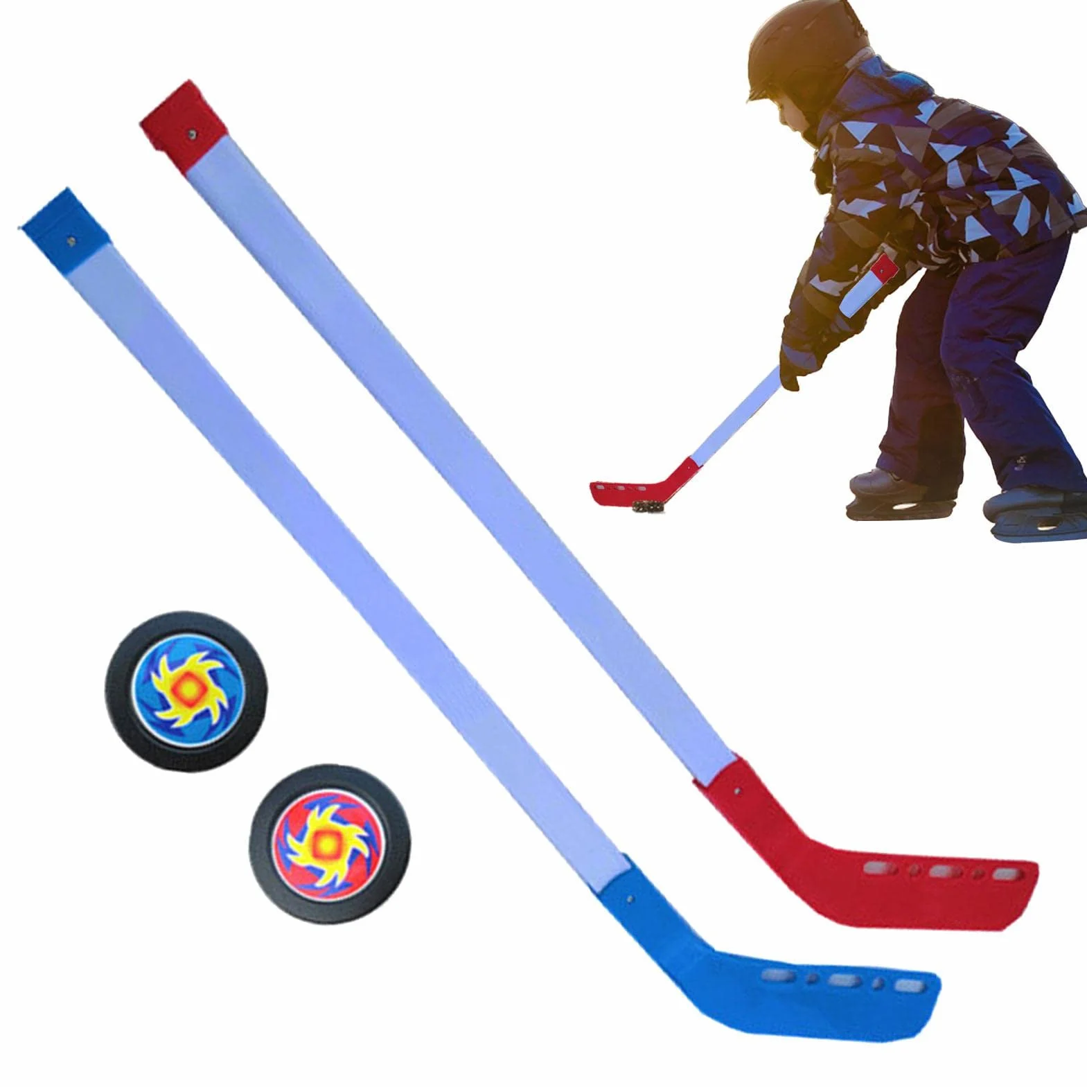 Ensemble de Crosses de Hockey de Rue pour Enfants - Bâtons de Hockey avec Balle - Ensemble de Démarrage