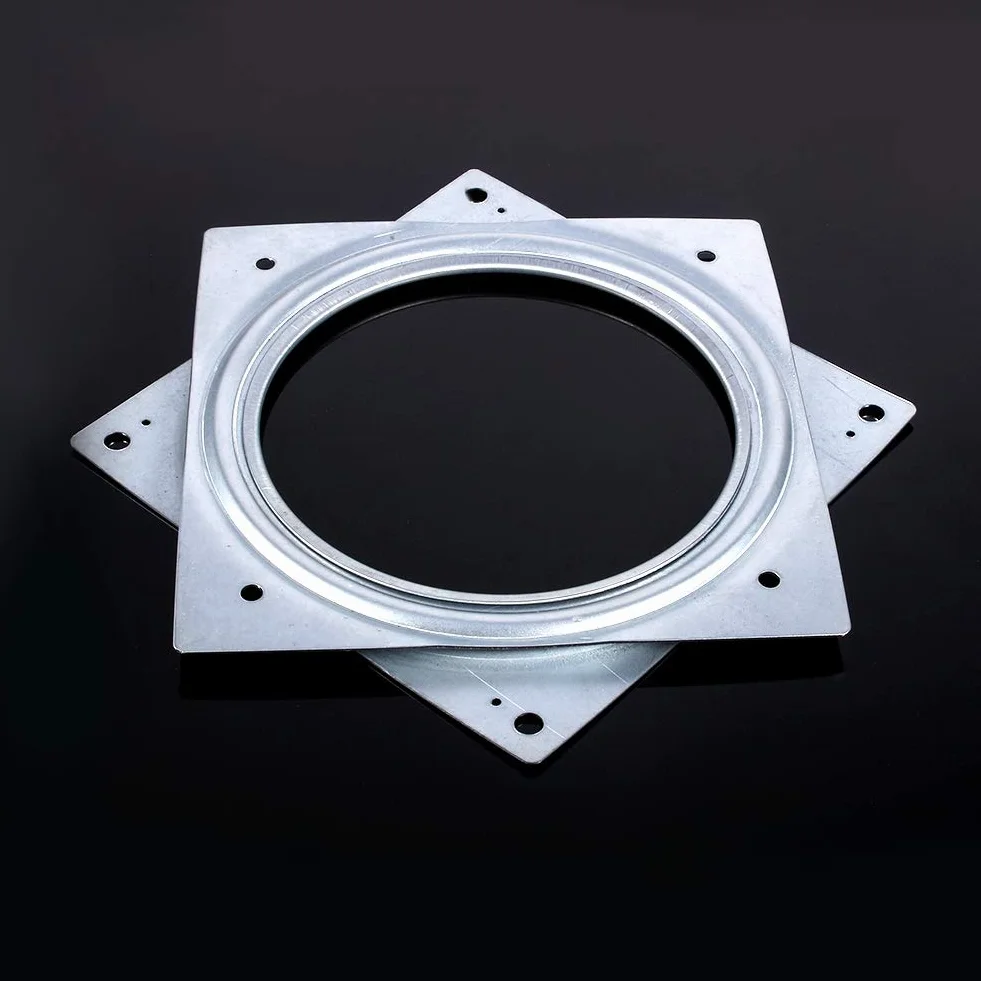 15cm/6in Quincaillerie de 500 Kg Roulements de Plateau Tournant Pivotant en Métal Carré pour Bureau TV Plaque de Roulement Rotative pour Plateaux de Service, étagères de Rangement de Cuisine