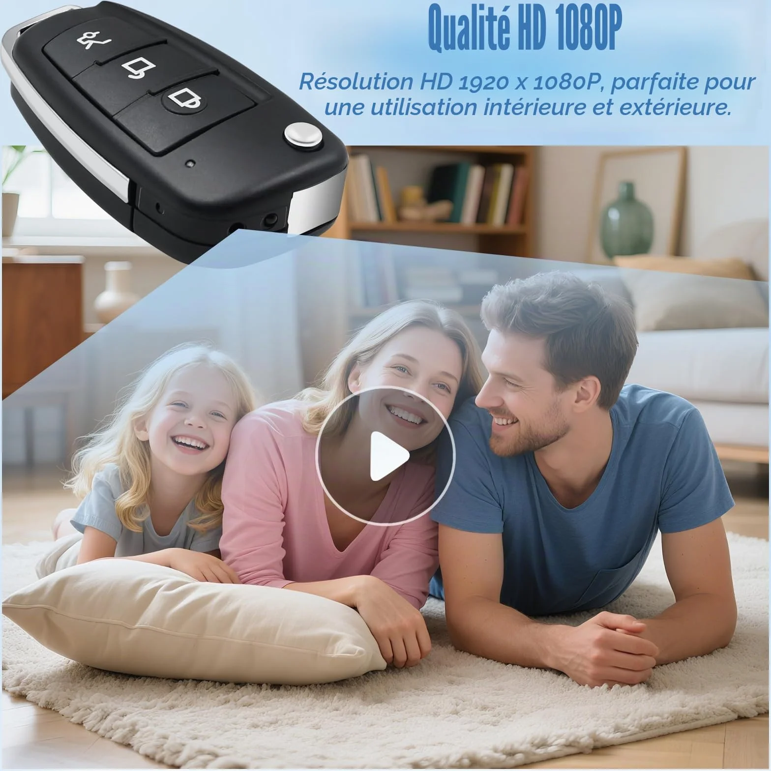 Caméra Espion sans Fil 1080P HD, Mini Caméra Cachée Portable avec Détection Mouvement et Vision Nocturne