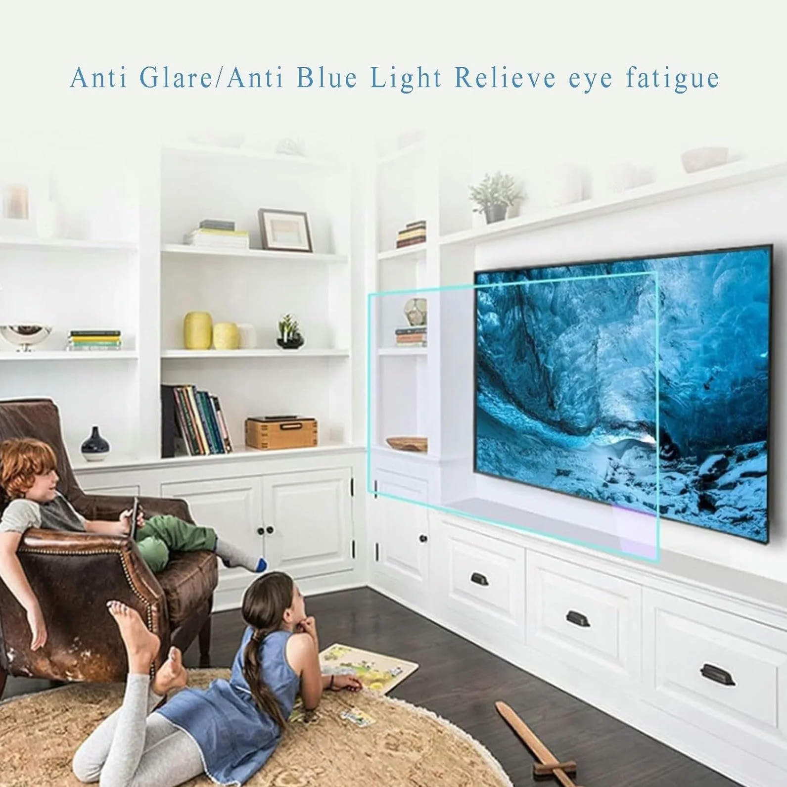 Protecteur D'écran TV Mat Anti-Éblouissement, Filtre De Lumière Bleue Pour Écran De Télévision, Taux Anti-Reflet De Lumière Bleue Jusqu'à 90 % Pour Soulager La Fatigue Oculaire, Pour LCD LED OLED HDTV