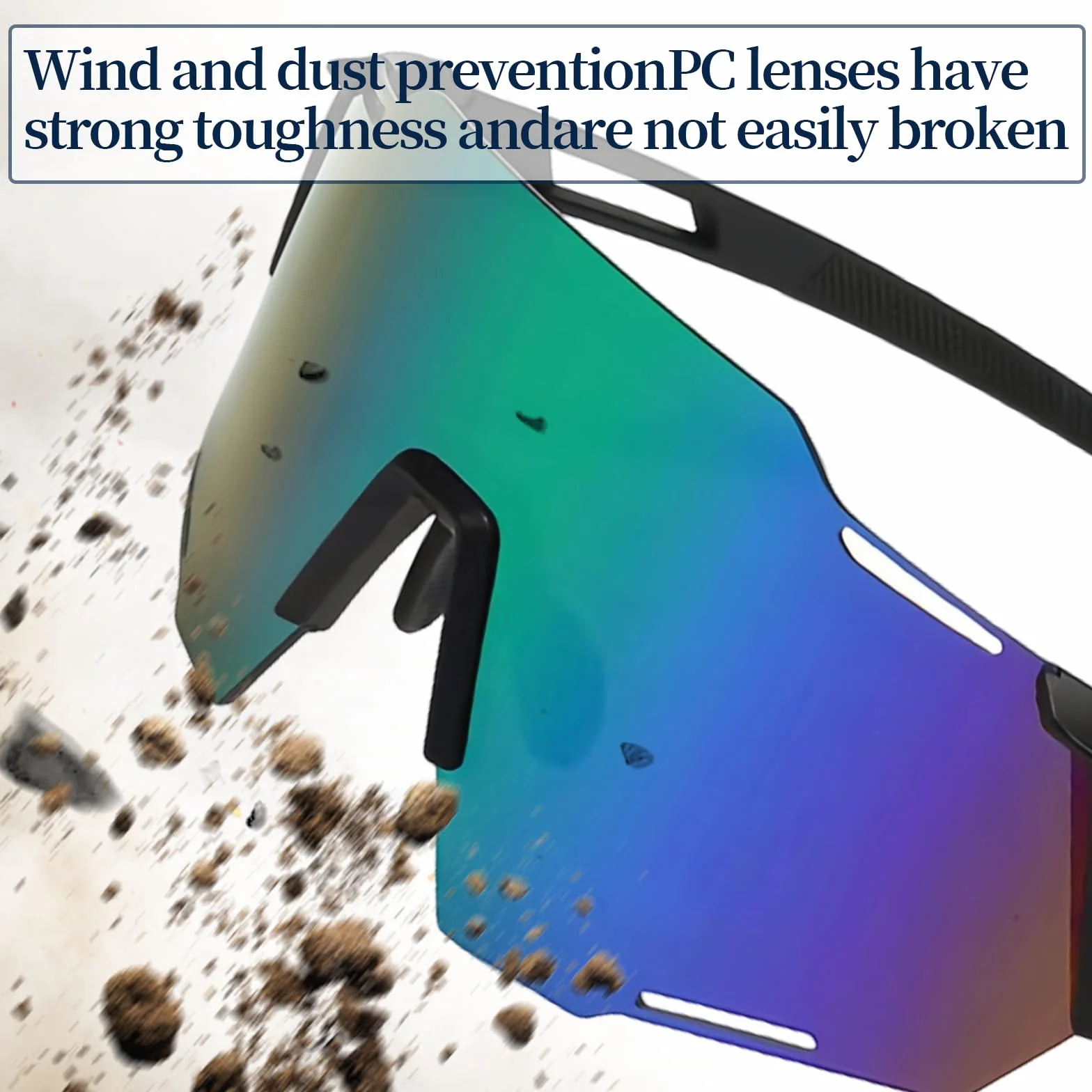 SI SEN 2 Pièces Lunette de Cyclisme, UV400 Protection Coupe-Vent, pour Homme Femme Ski Alpinisme