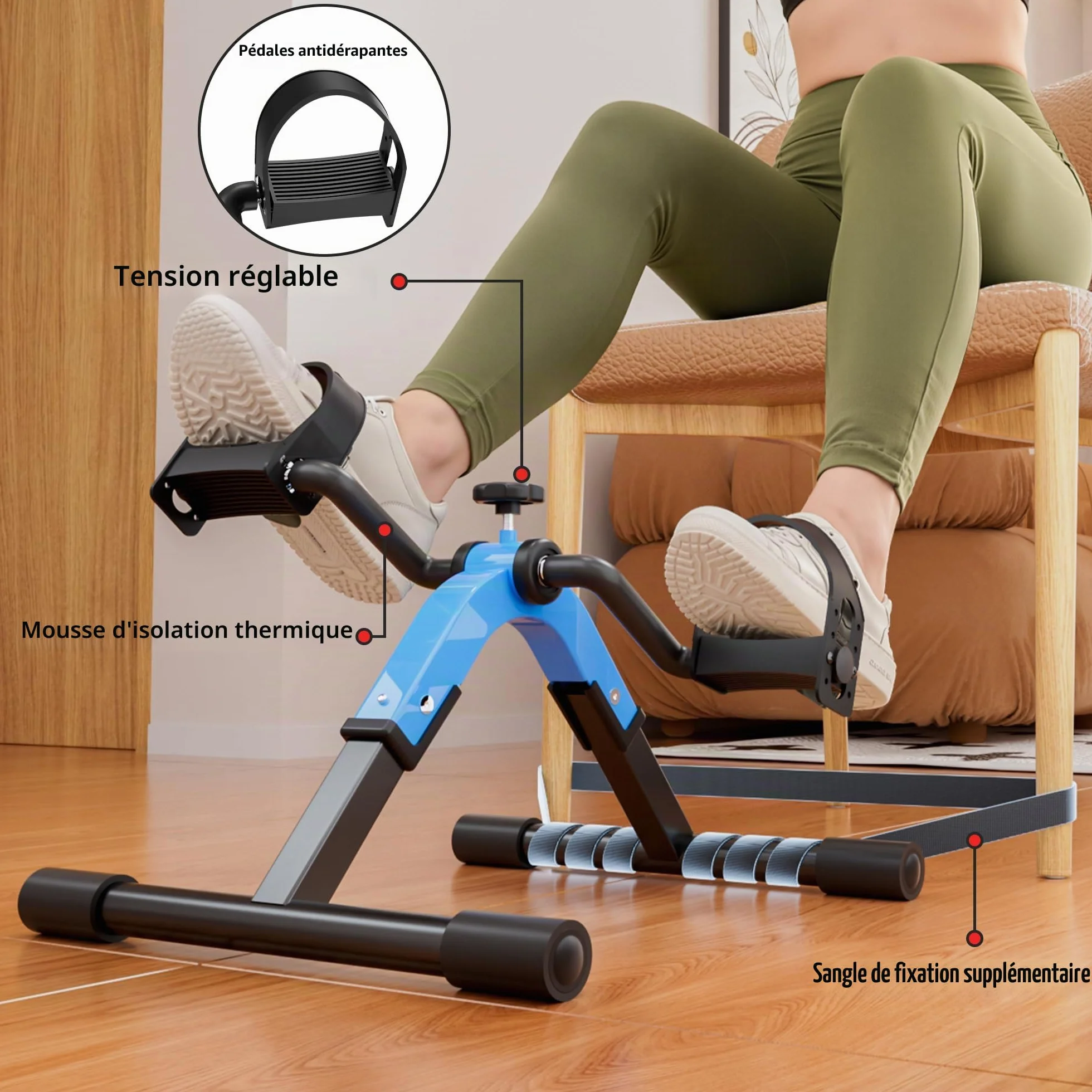 Mini Vélo d'appartement Pédalier pour Personnes âgées, Machine d'entraînement Bras sous Bureau