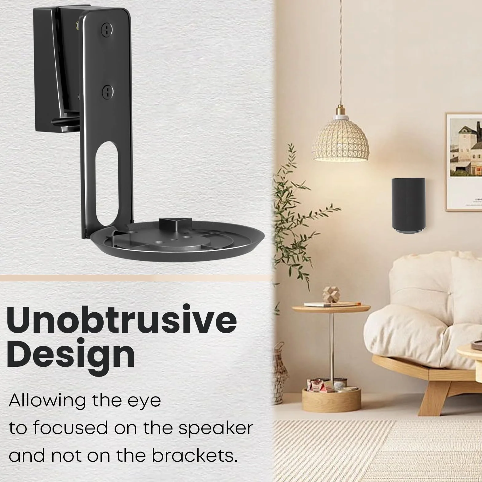 PUTORSEN Support Mural pour Sonos Era 100, Support Enceinte Murale Inclinable Orientable pour Un Meilleur Plaisir Audio,Gestion des Câbles,Supporte Jusqu'à 3 kg(1 Support,Noir)