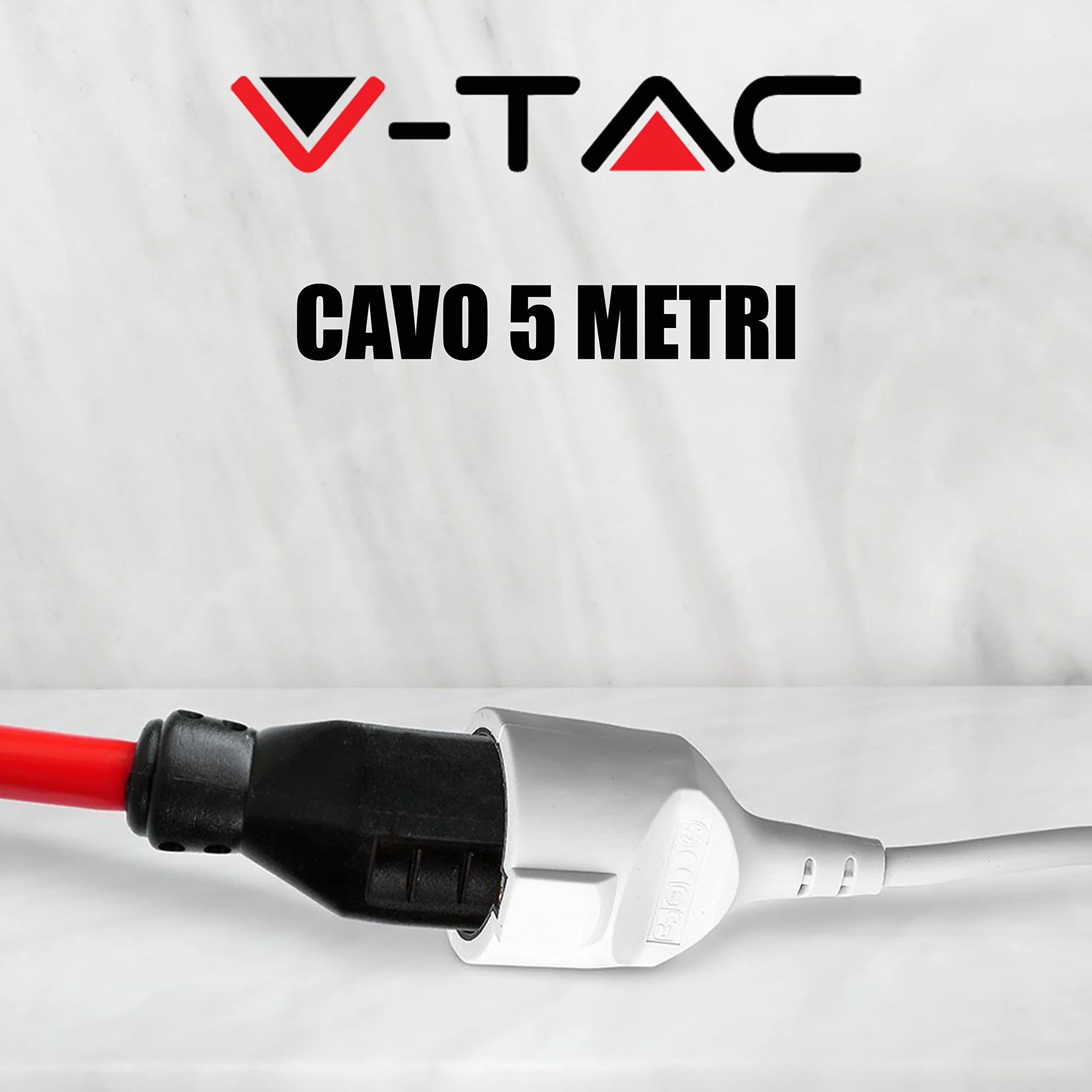 V-TAC Rallonge Électrique 5 MÈTRES - Prise Shuko - Prolongateur Électrique de Câble pour la Maison, Le Bureau, Le Magasin, Le Travail - Super résistante - Charge maximale 3680W