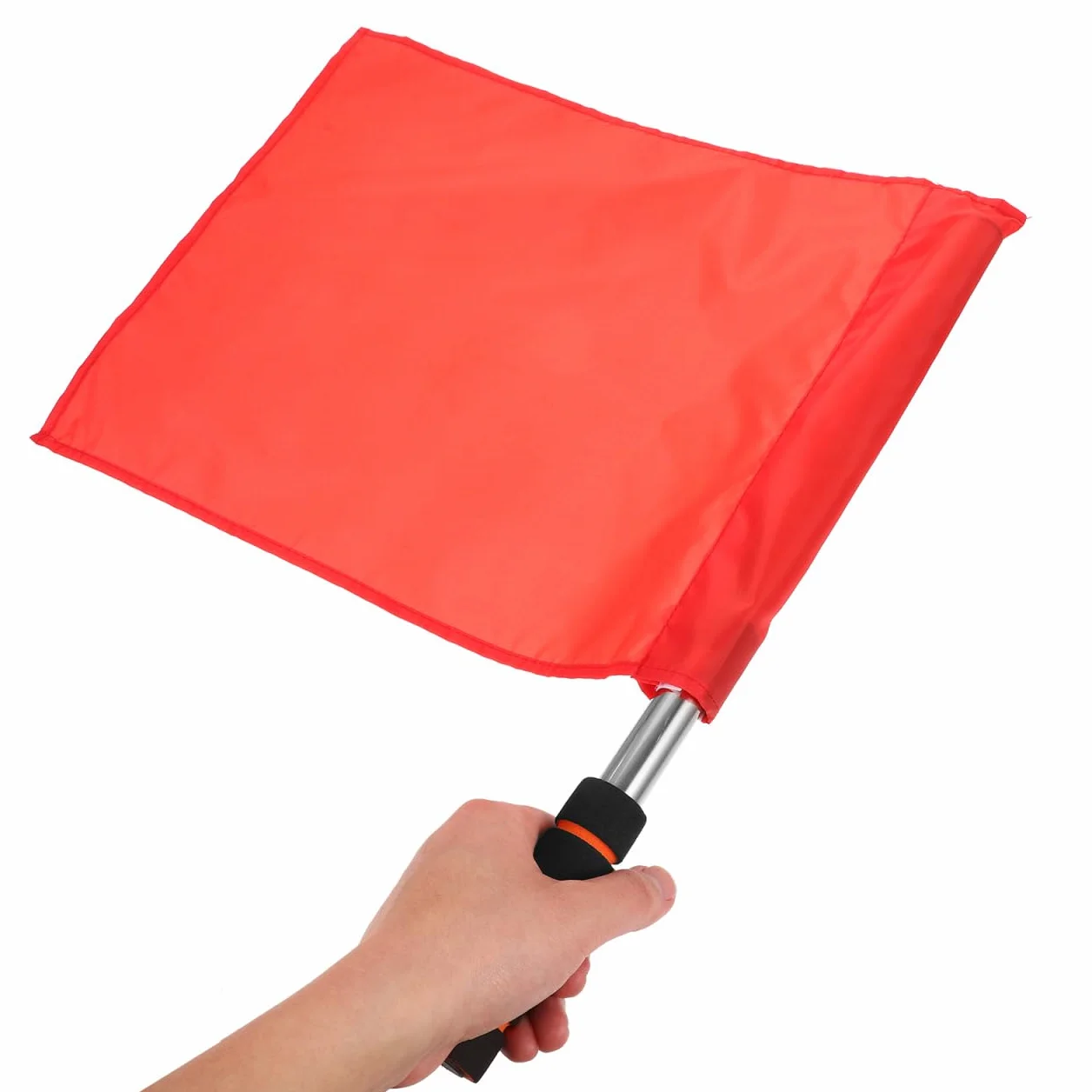 VANZACK Lot de 4 Drapeaux d'arbitre avec tige en acier inoxydable Rouge Haute visibilité