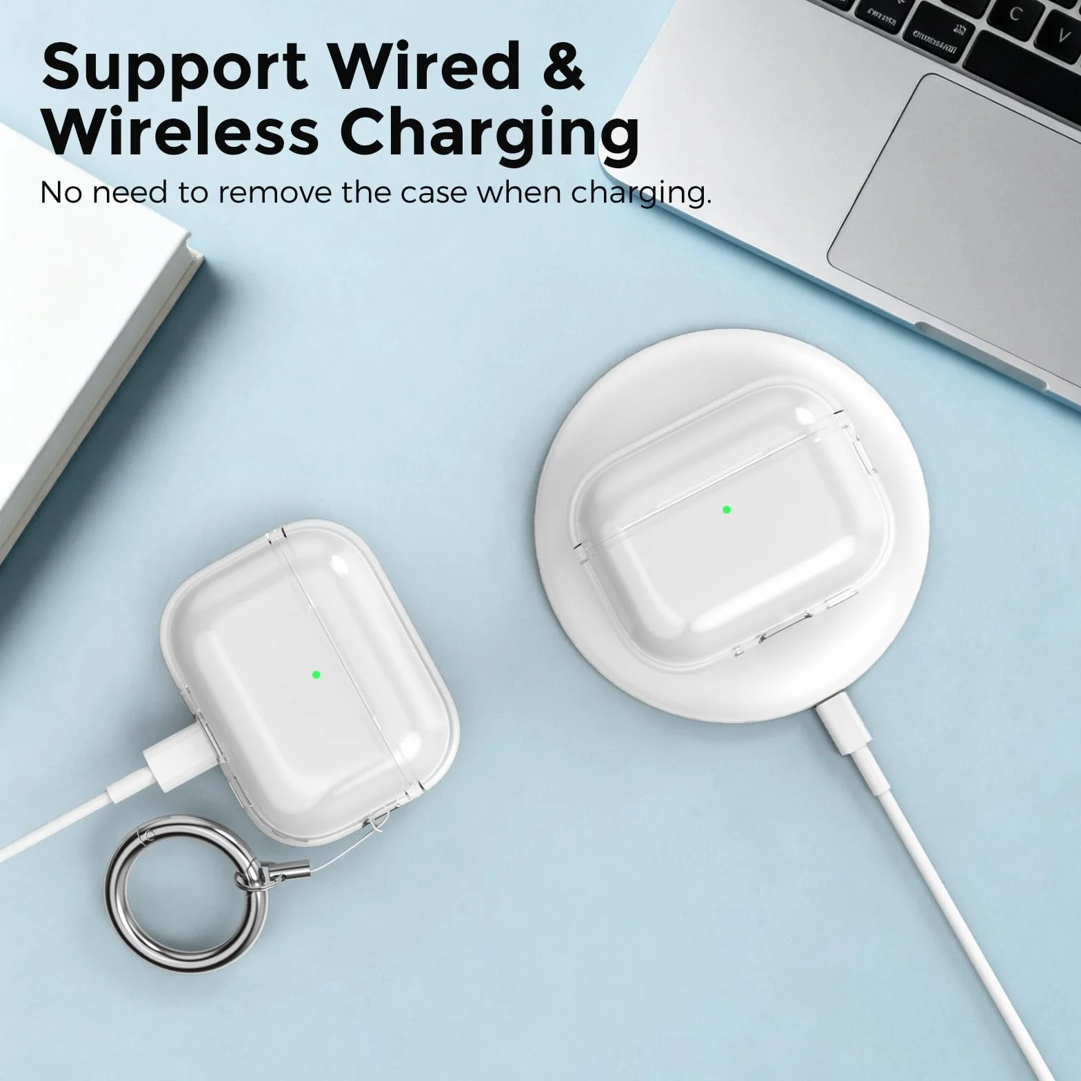 AhaStyle Transparente Coque AirPods Pro 3 (2025) avec Kit Nettoyage [Anti-Jaunissement] Étui Protection TPU Clear Housse pour AirPods Pro 3ème Génération Supportant Recharge USB-C et Recharge sans Fil