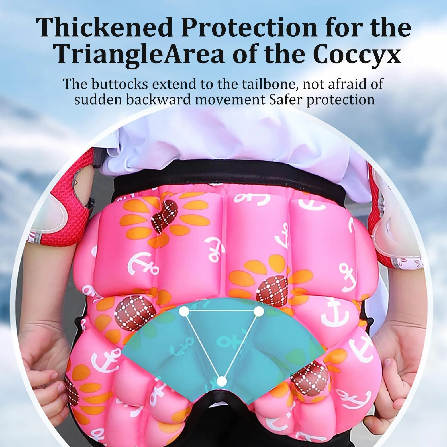 GIMOCOOL Short Rembourré pour Enfants | Tapis de Sport à Roulettes pour Protection Butt Hip | Patinage, Ski, Snowboard, Roller Skating