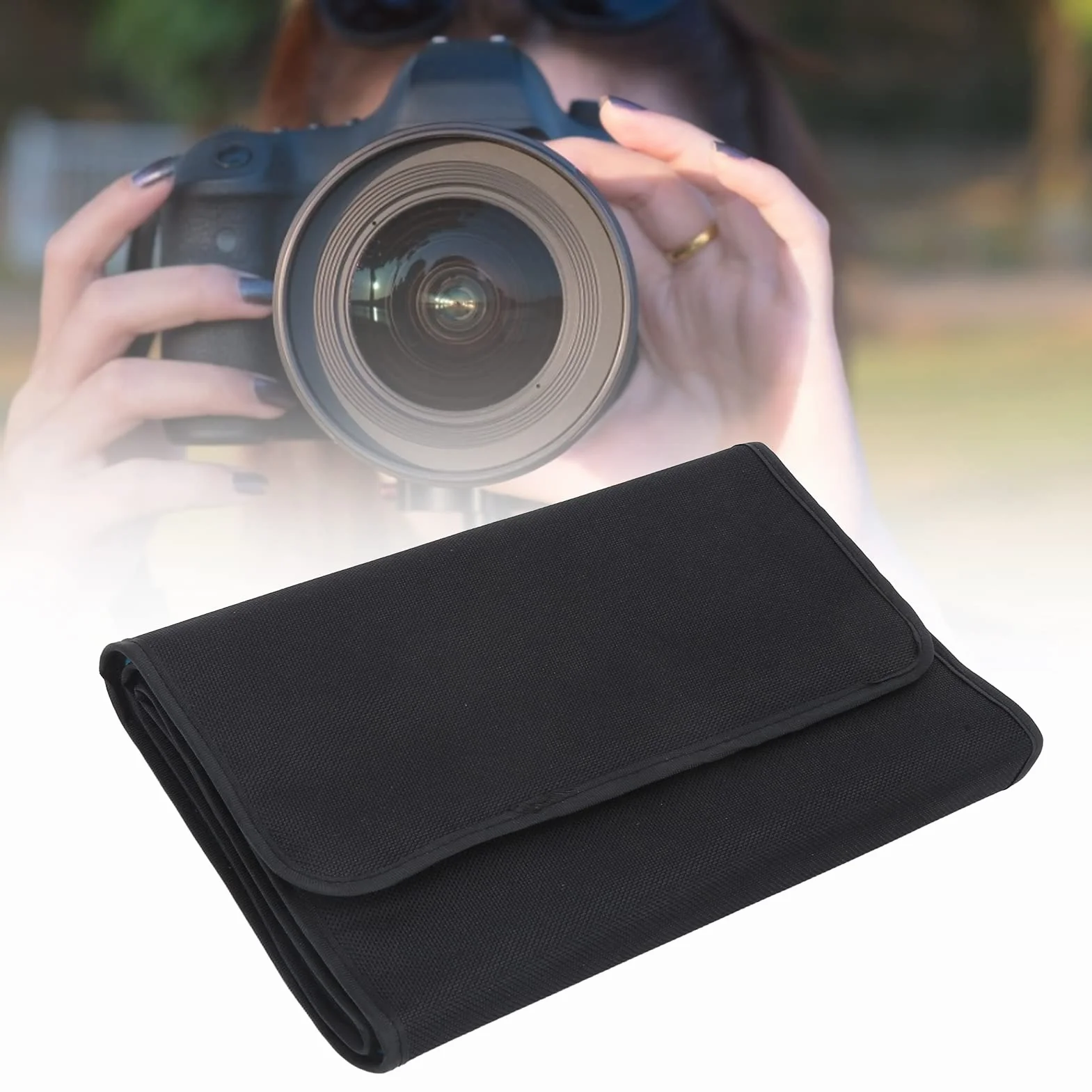 Étui Portefeuille Pliable pour Filtre D'objectif D'appareil Photo 10 Poches pour Pochette de Filtre de la Série P
