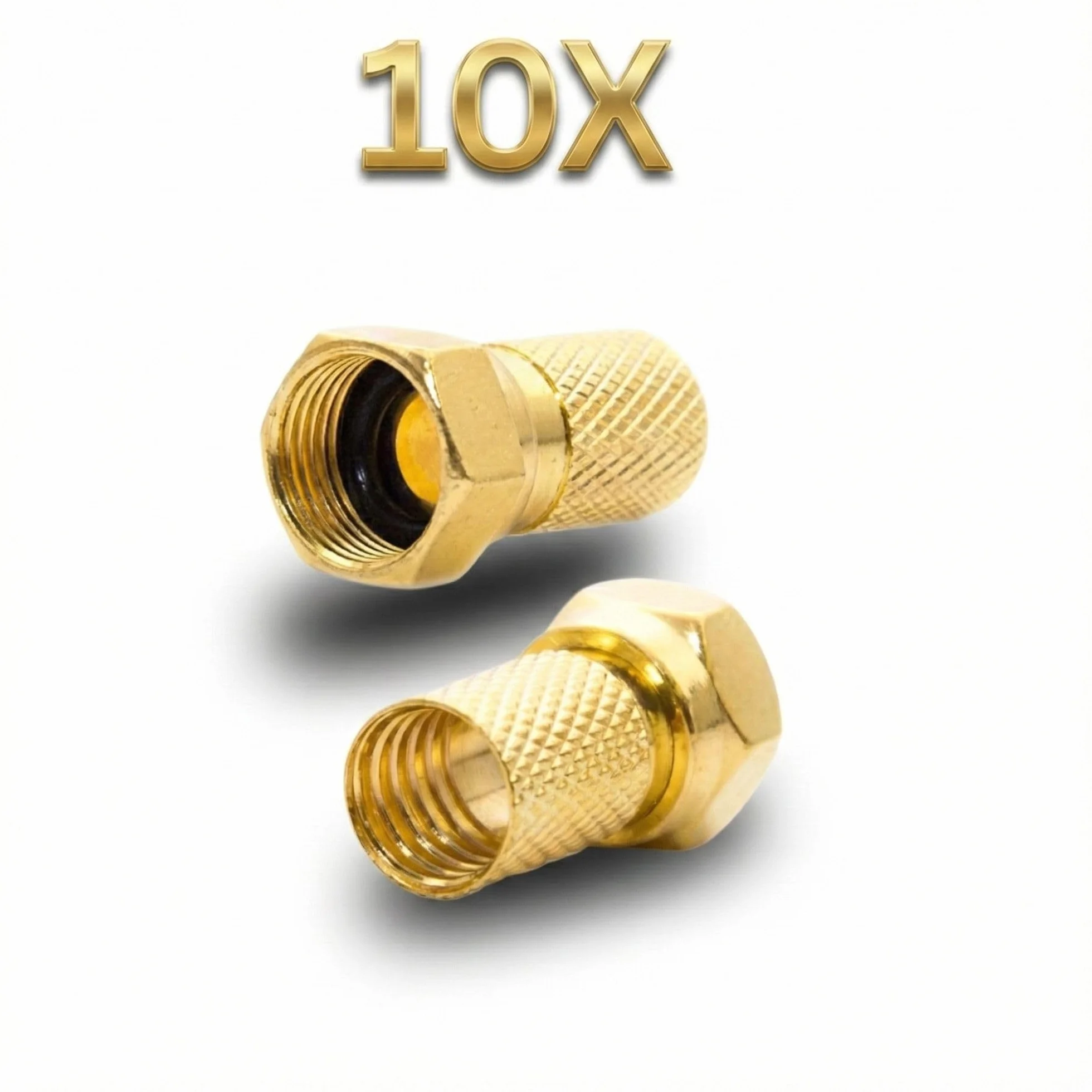 Premium X 100m SAT Koaxialkabel Set 135 dB 4-fach geschirmt - TV Antennenkabel 10 vergoldeten F-Steckern - DVB-S2/C/T2-4K UHD HDTV - wetterfest & UV-beständig Innen & Außen - 100% Signalqualität