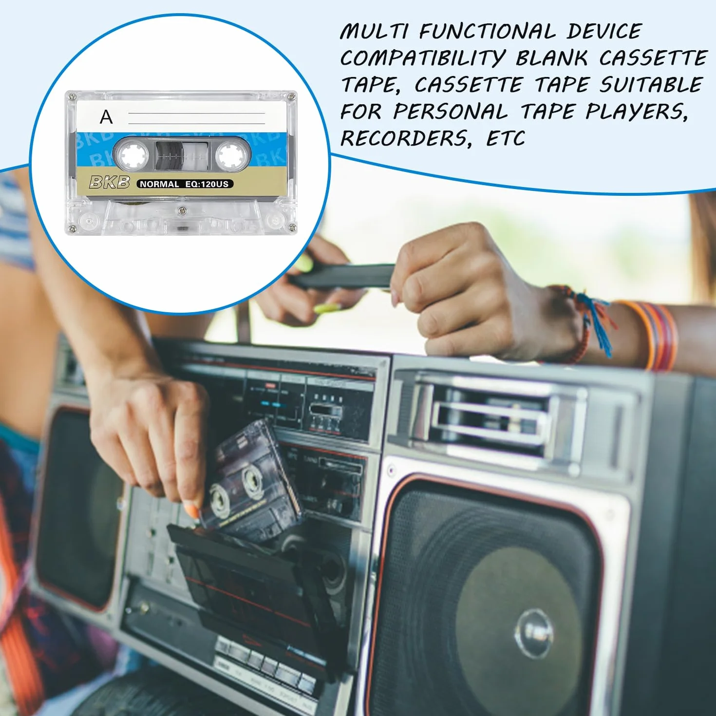 Pack De 5 Cassettes Vierges Audio pour Enregistrement, Accessoires Lecteur
