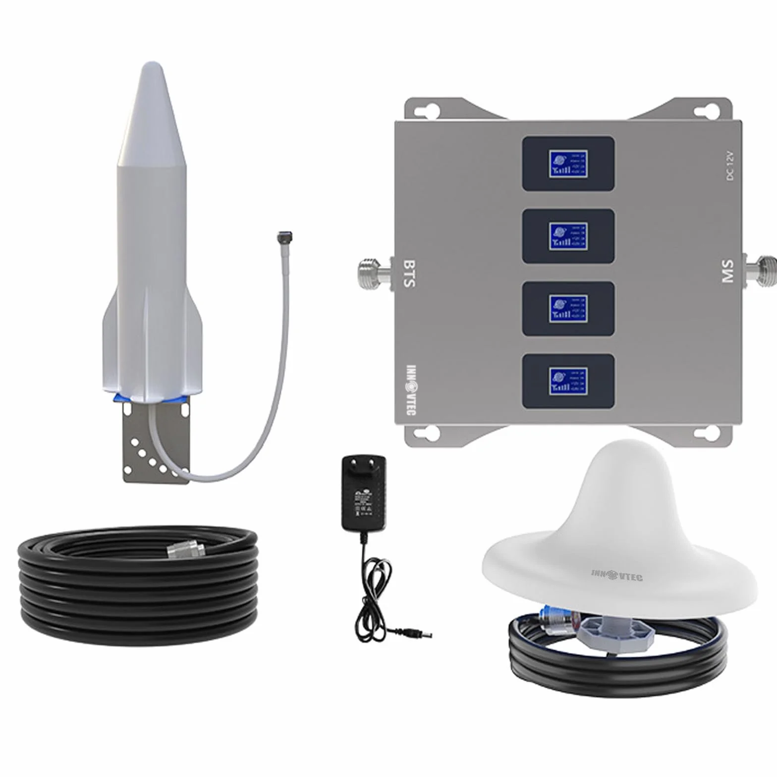 Amplificateur Signal 4G 5G Booster Répéteur GSM 4 Bandes 900 1800 2100 2600 MHz Maison Bureau Antenne Intérieur Extérieur