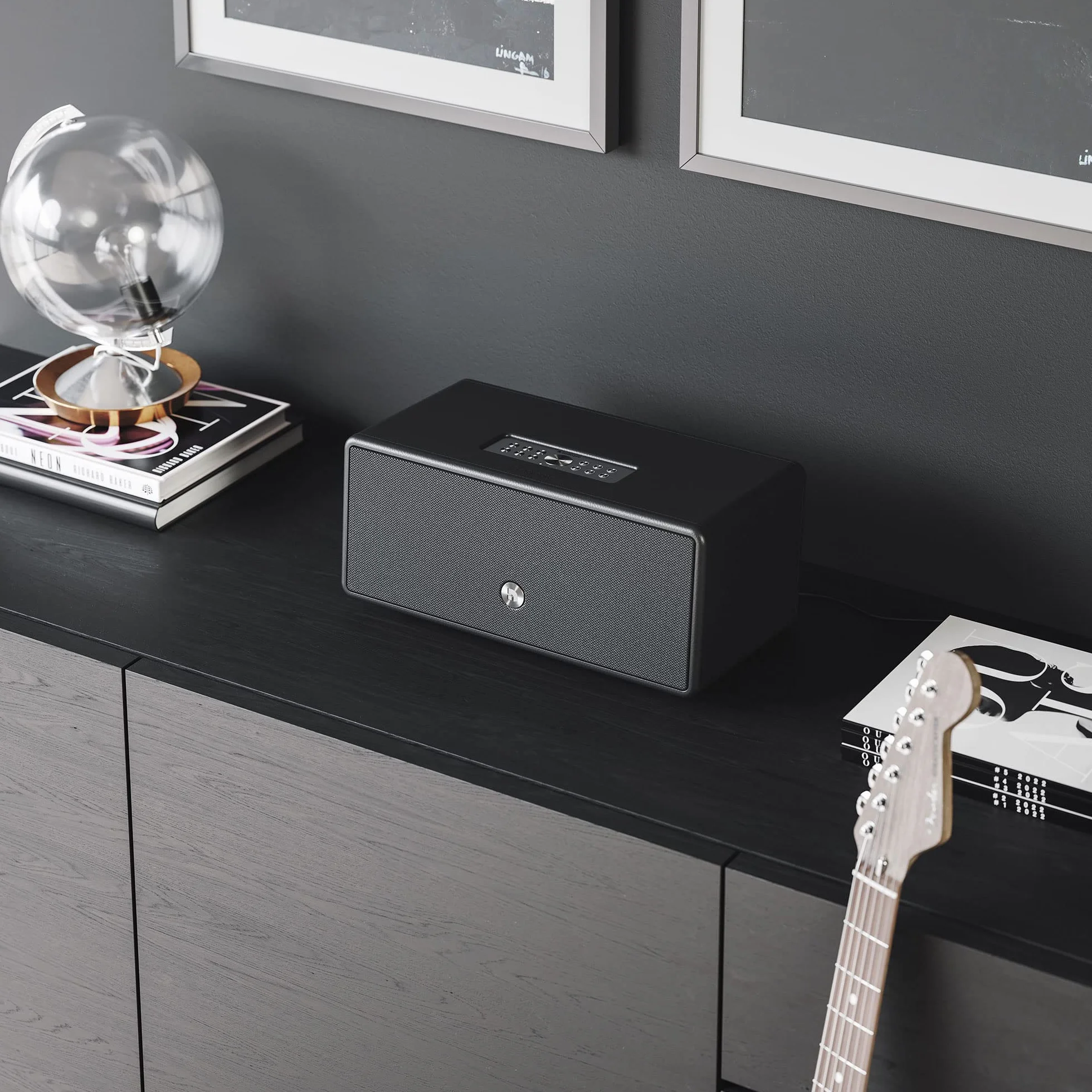 Audio Pro Drumfire-D2 - Enceinte Multiroom Ultra Puissante avec Bluetooth & WiFi - Enceinte Stéréo avec AirPlay 2, Chromecast, Spotify sans Fil - Noir