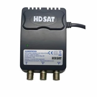 Kit Preamplificateur de Mat 5G TNT UHF + Alim 12V 2 Sorties - Gain 38dB Réglable - Amplificat