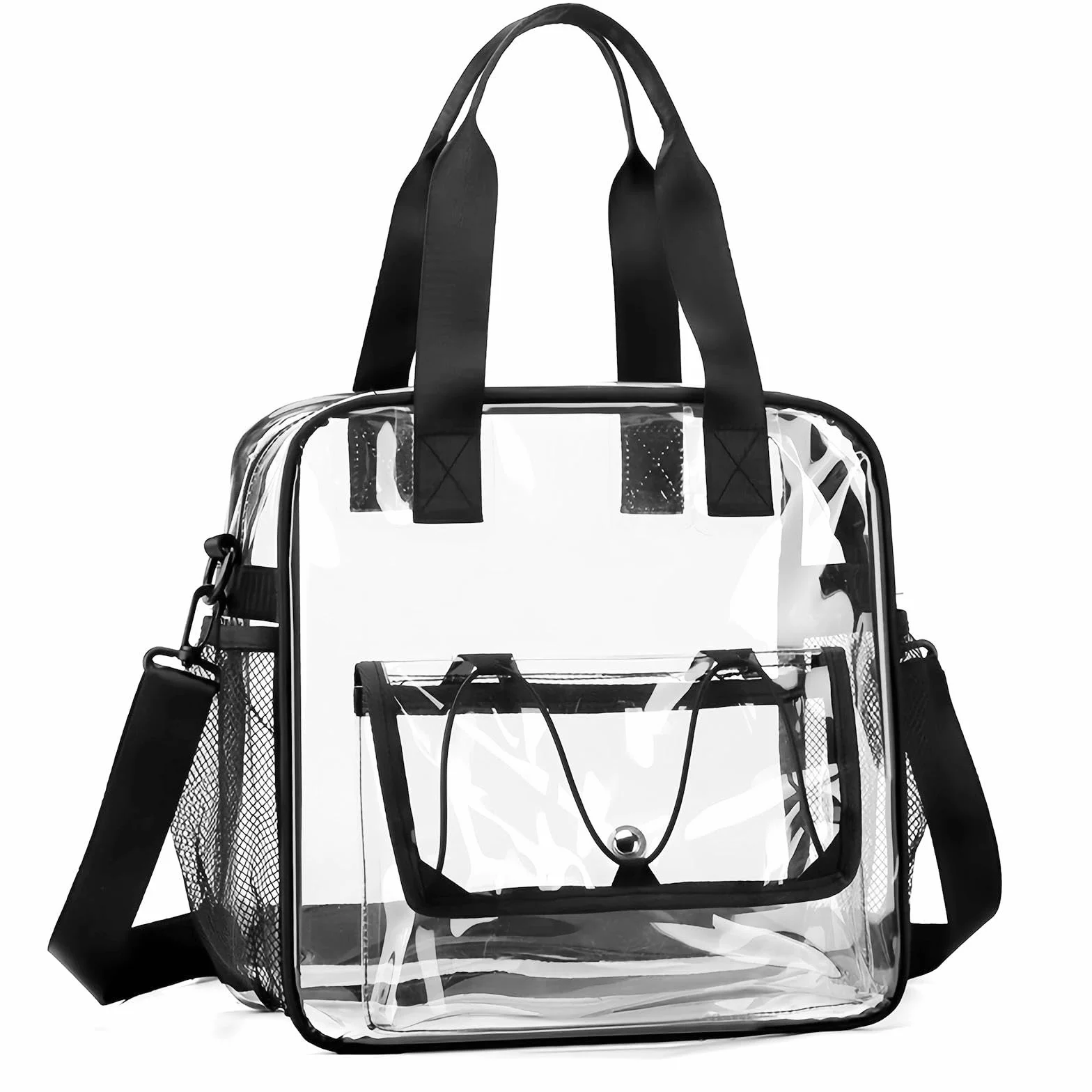 Sac Transparent Fourre Tout en PVC 30x30x13 cm Bandoulière Clear Bag pour Sports